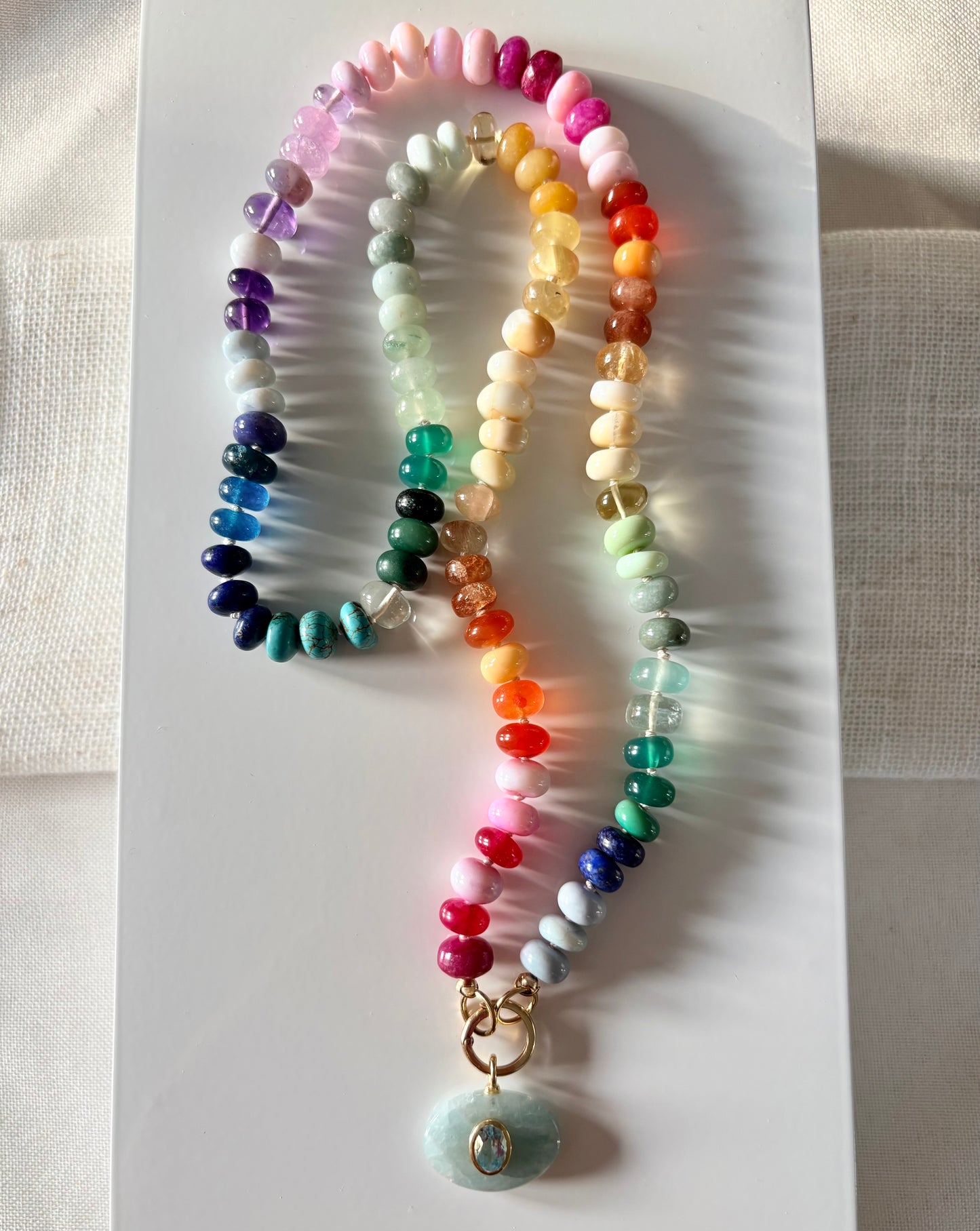 One of a Kind Candy Rainbow Gemstone Necklace