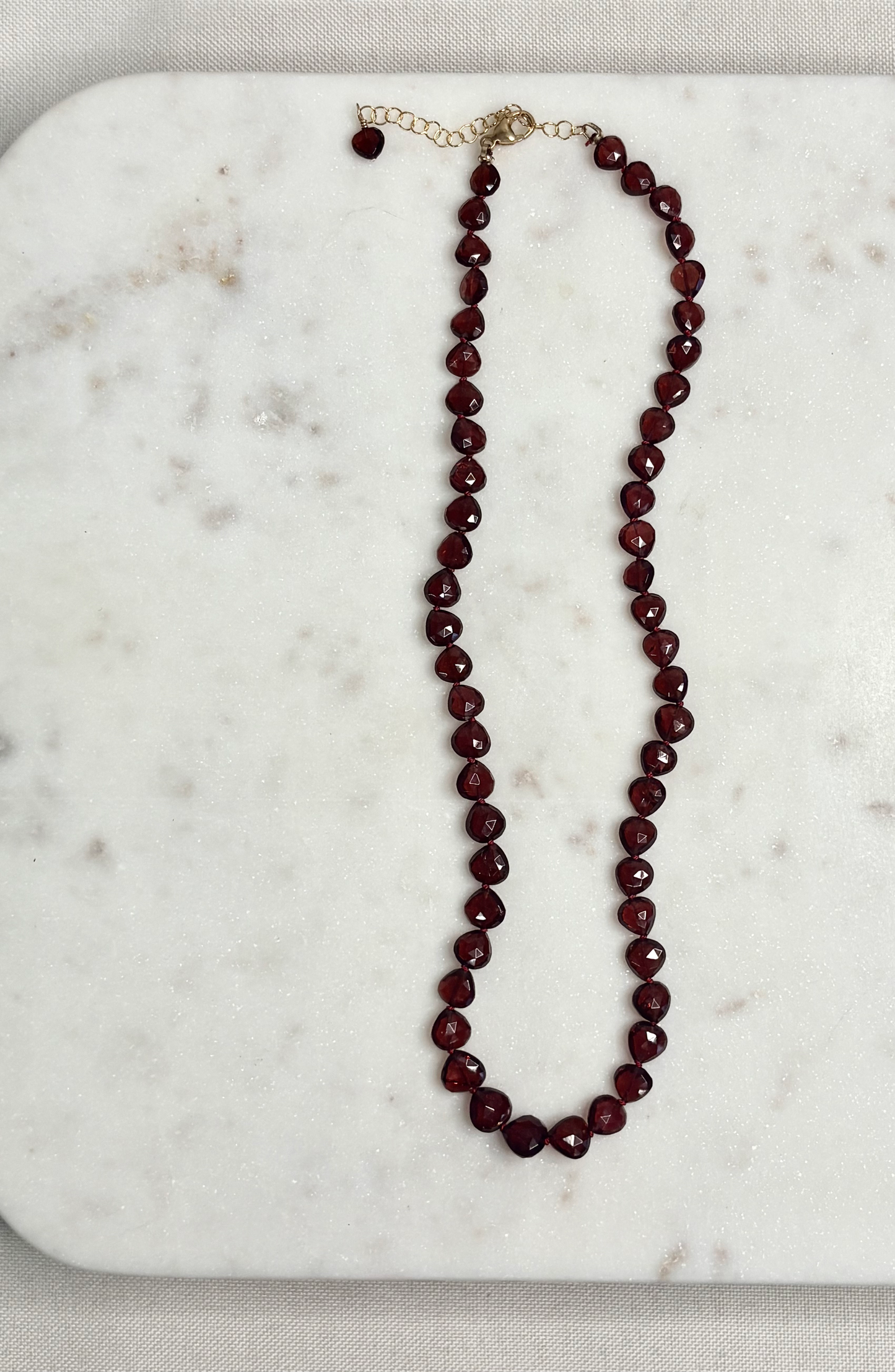 Garnet Heart Knotted Necklace image 1