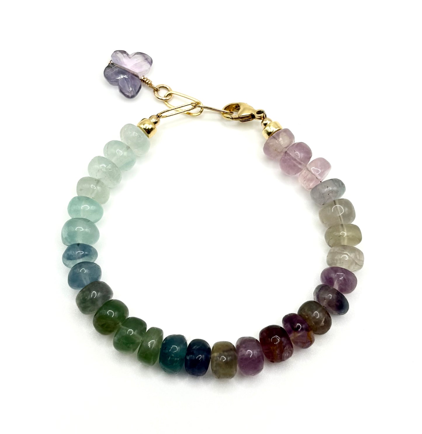Fluorite Butterfly Gemstone Braceley image 1