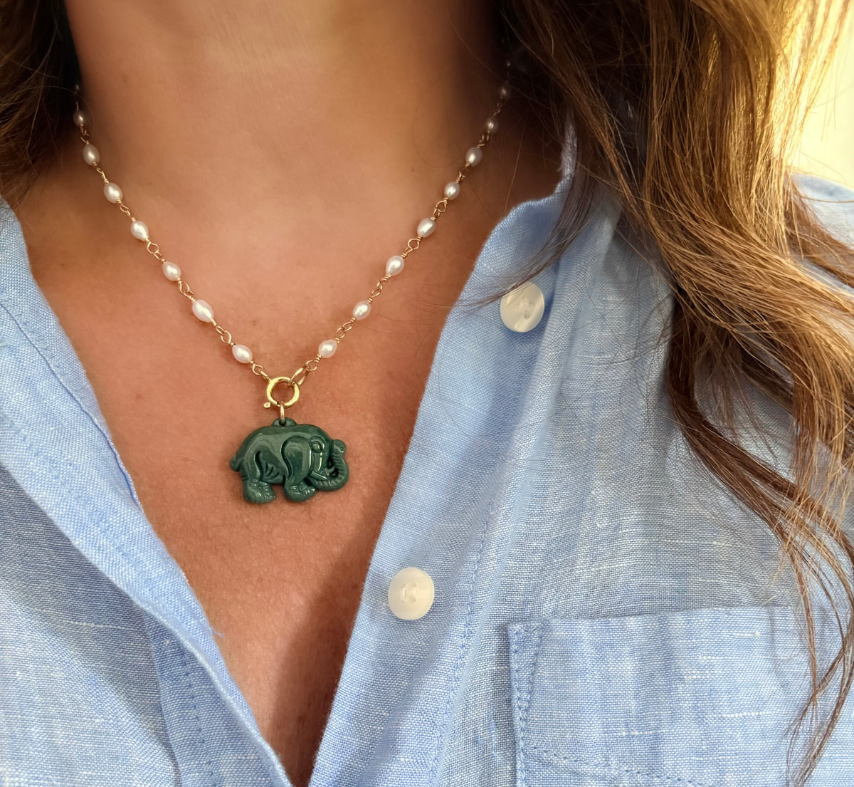Jade Elephant Charm