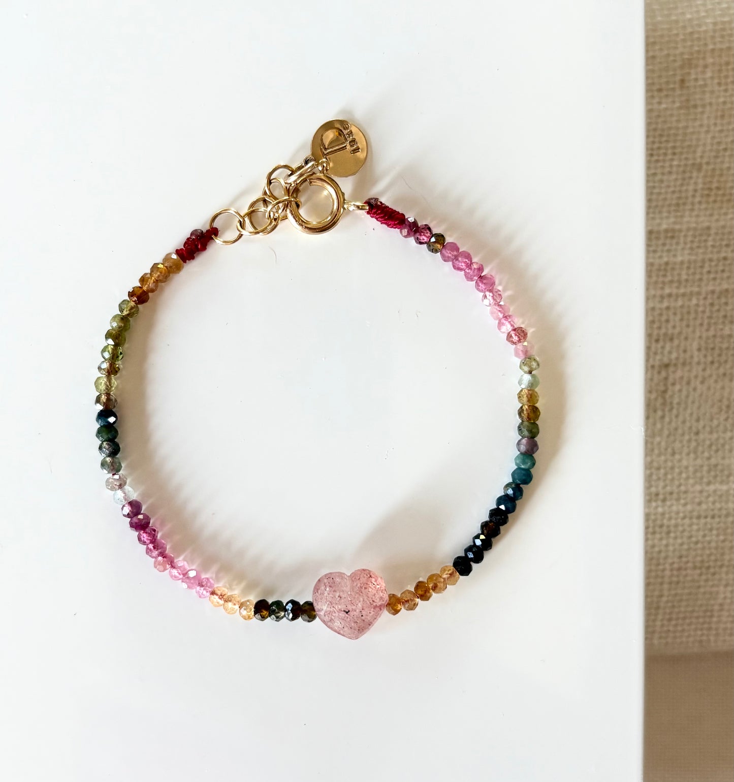 Tourmaline & Strawberry Quartz Bracelet