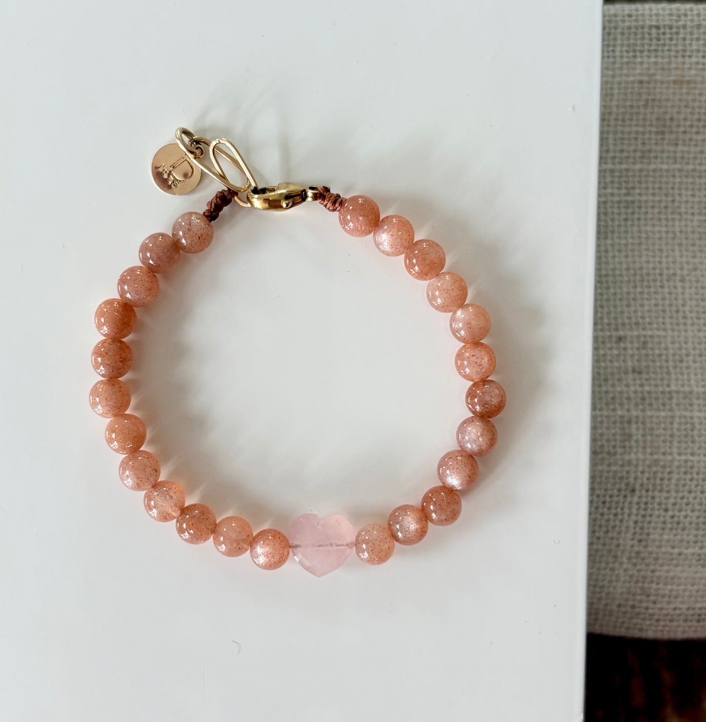 Peach Moonstone & Rose Quartz Bracelet