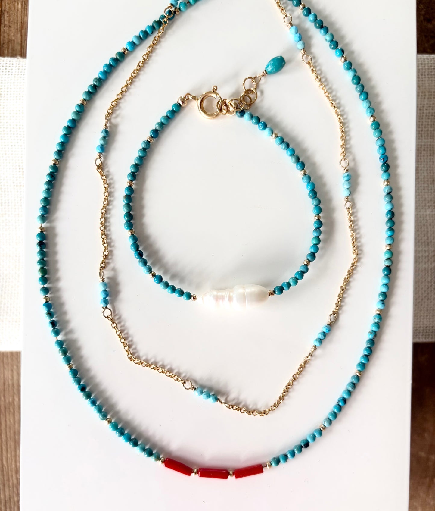 Turquoise & Coral Zoey Necklace