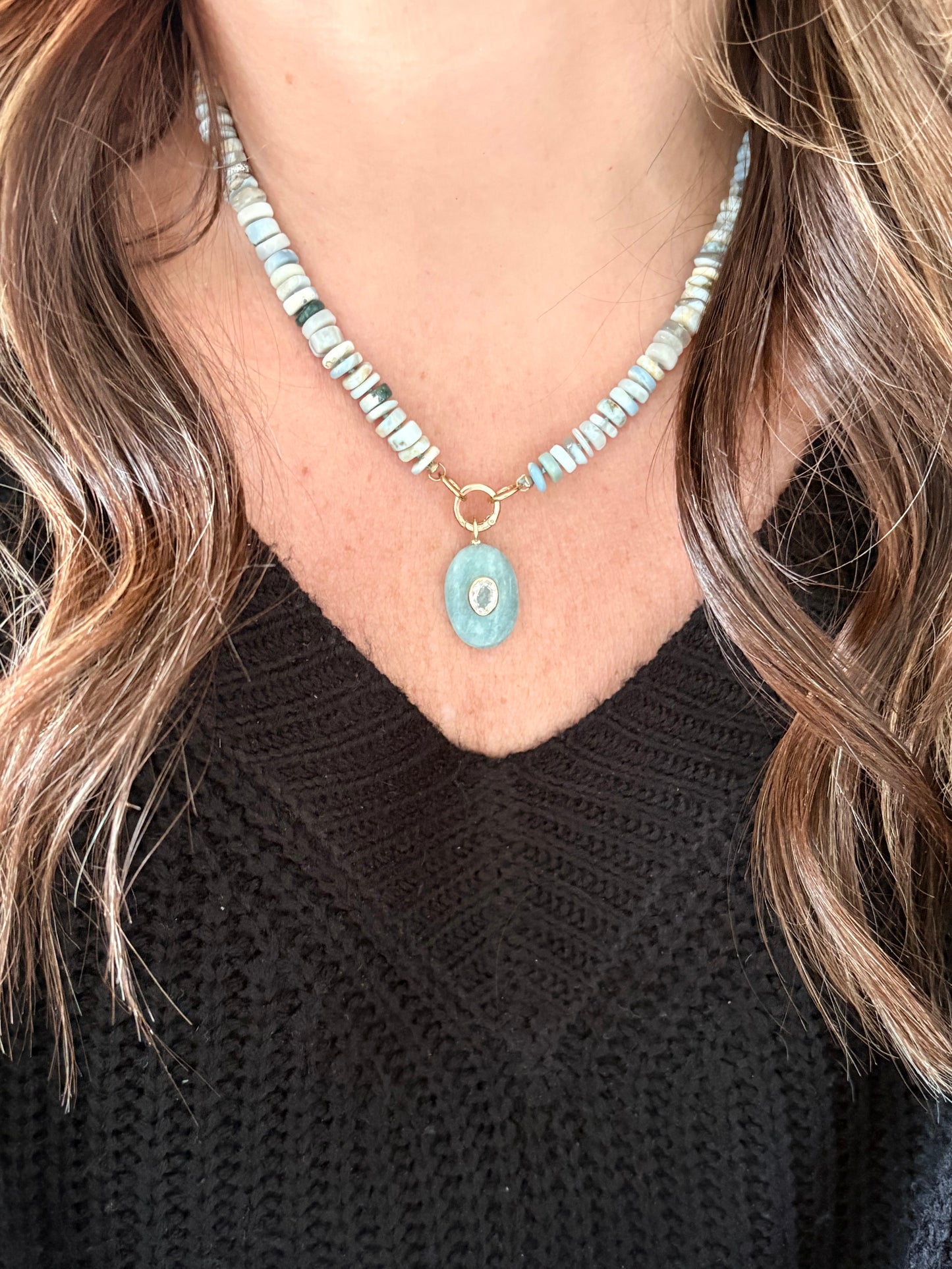 Knotted Peruvian Opal Necklace