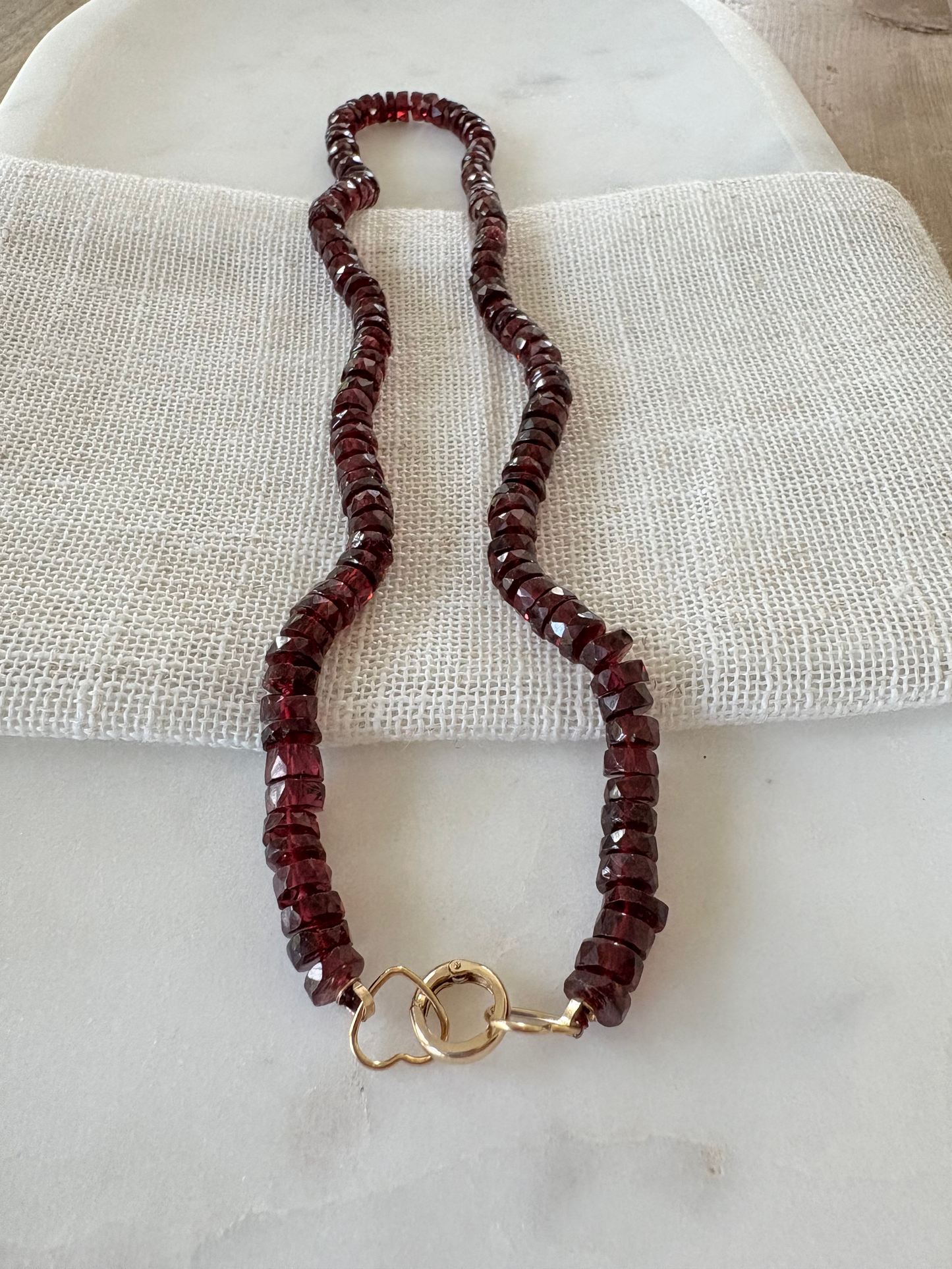 Garnet Knotted Gemstone Necklace image 2