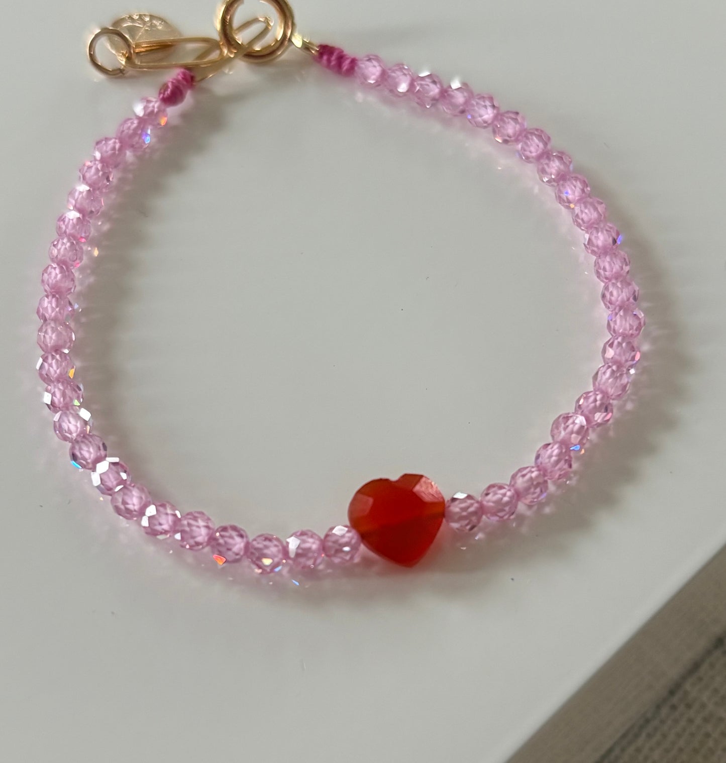 Pink Zircon & Carnelian Bracelet