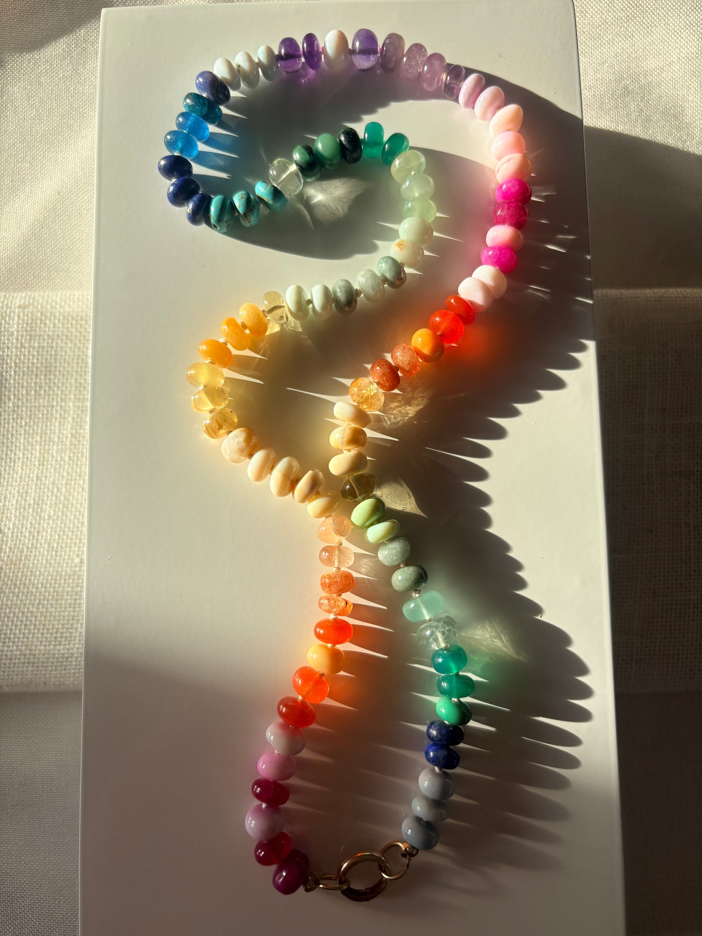 One of a Kind Candy Rainbow Gemstone Necklace