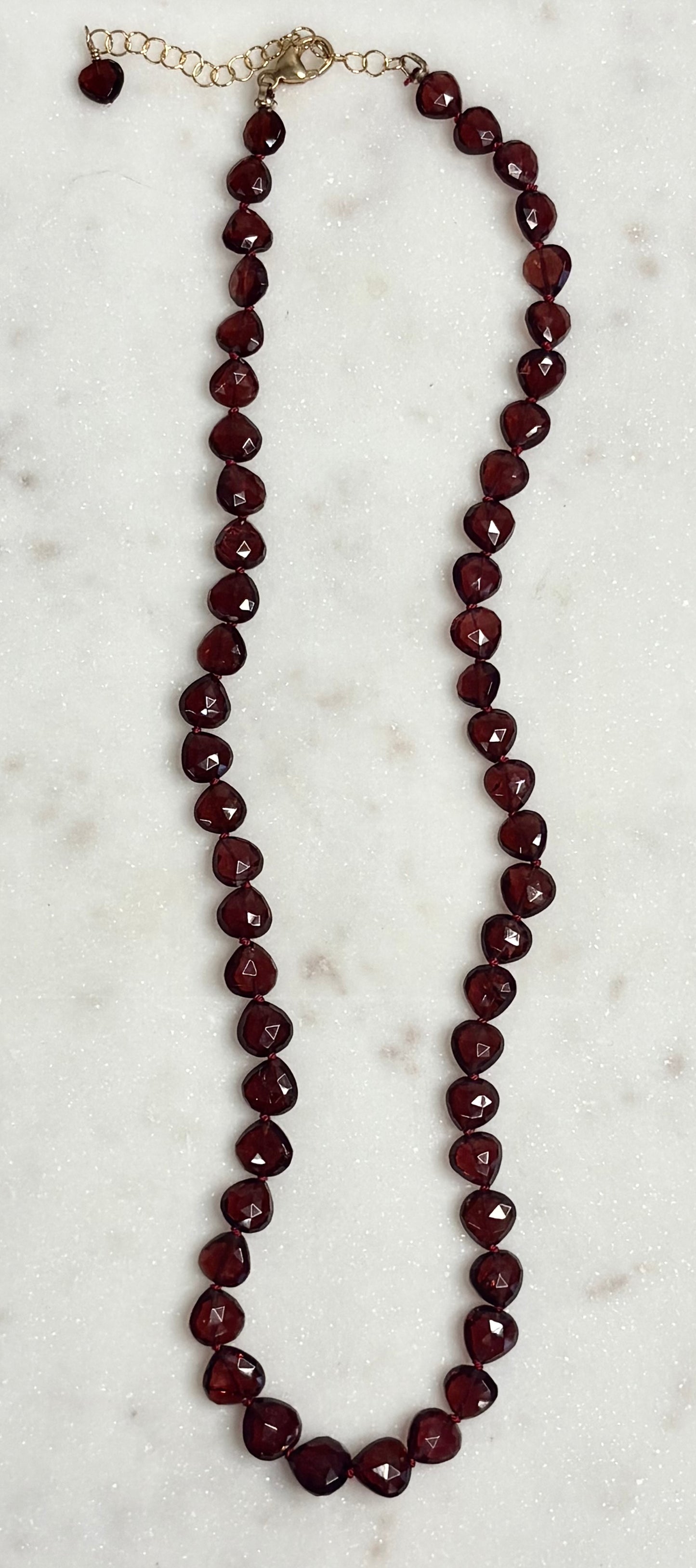 Garnet Heart Knotted Necklace  image 0