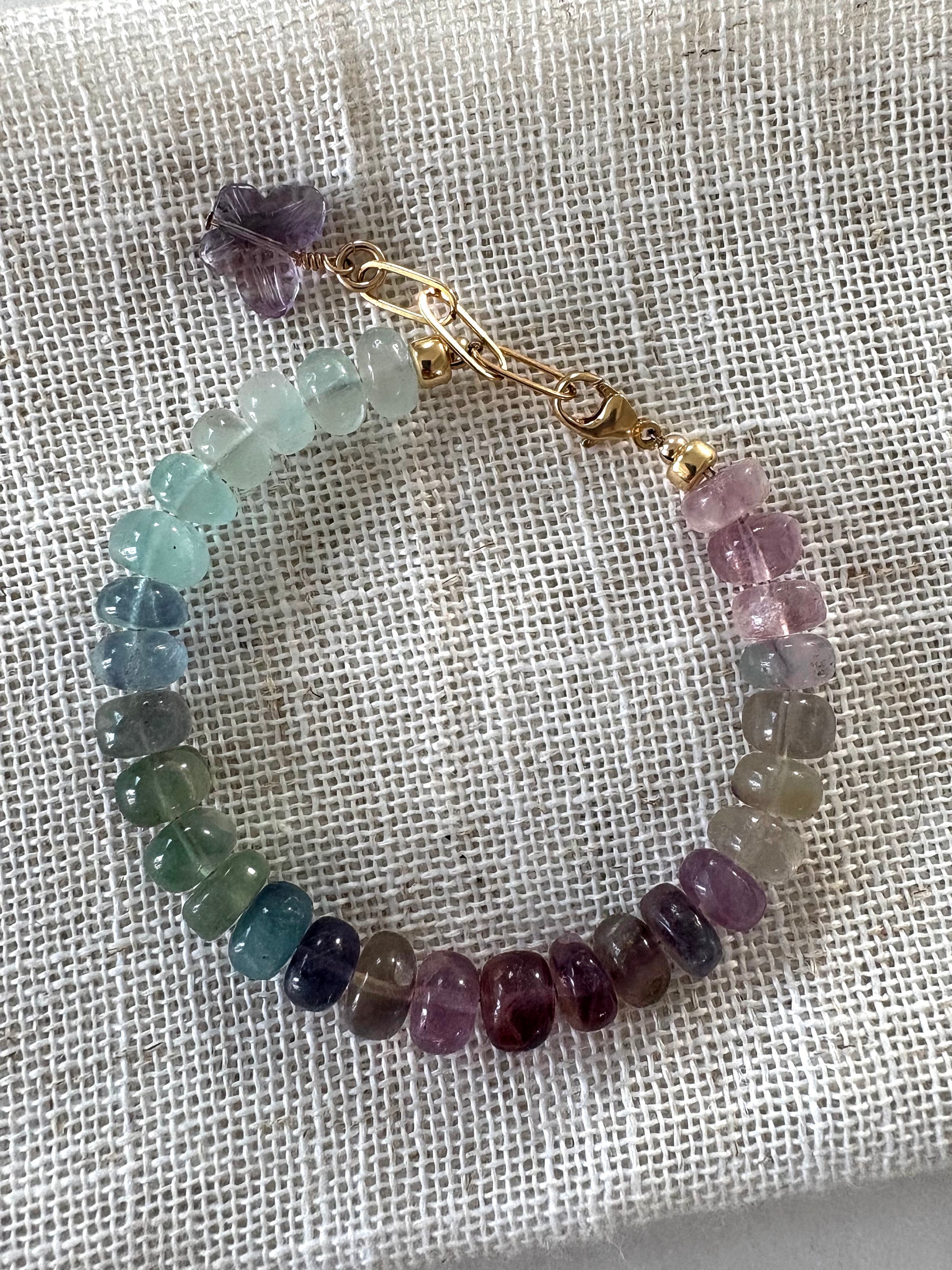 Fluorite Butterfly Gemstone Braceley  image 0