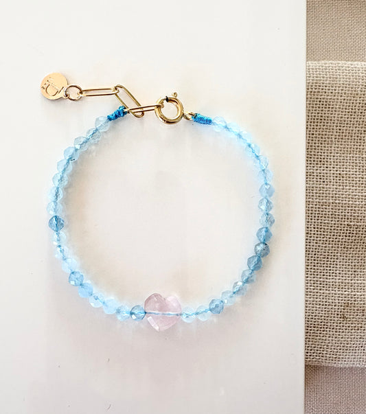 Bastille Aquamarine & Rose Quartz Bracelet