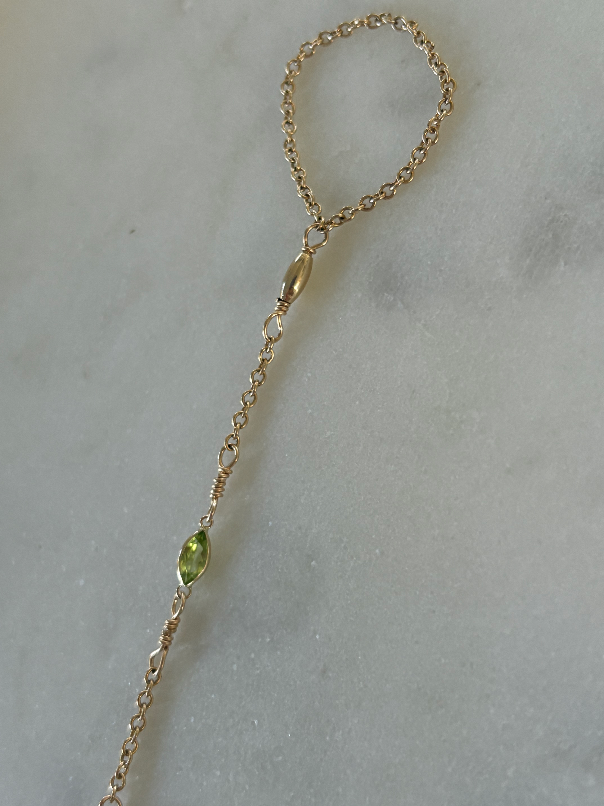 Birthstone Hand Chain Bracelet  image 1