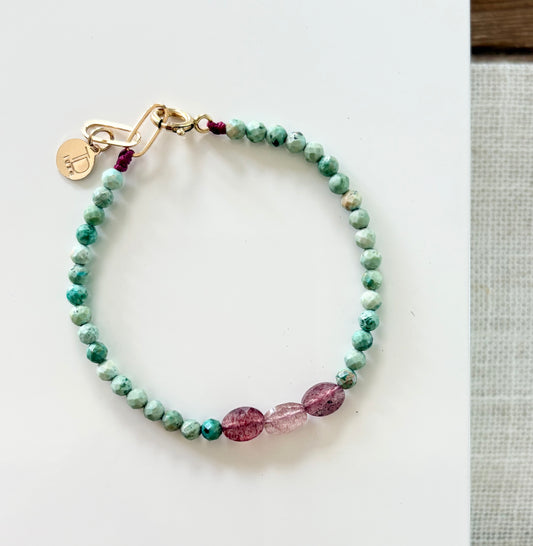 Peruvian Turquoise & Tourmaline Bracelet