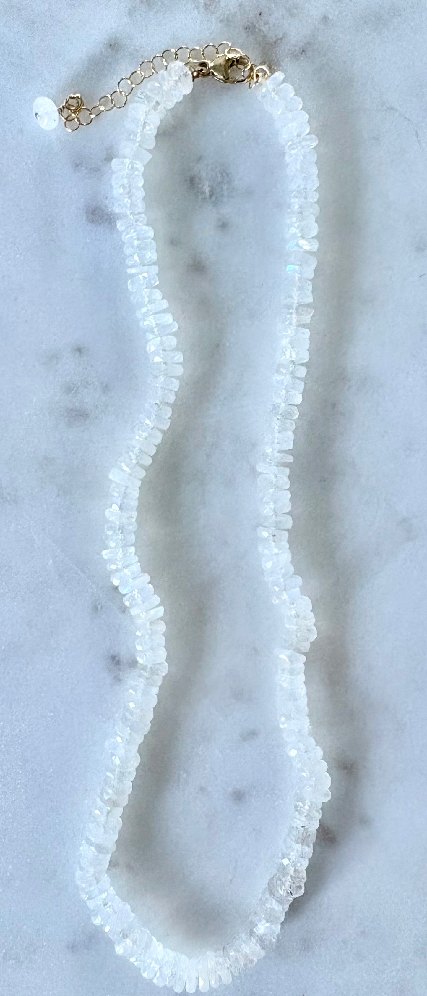 Rainbow Moonstone Knotted Necklace image 0