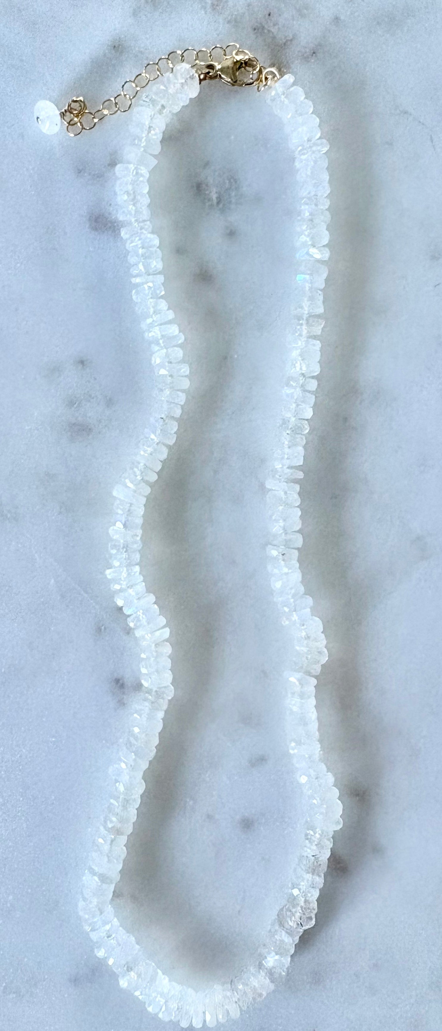 Rainbow Moonstone Knotted Necklace image 0