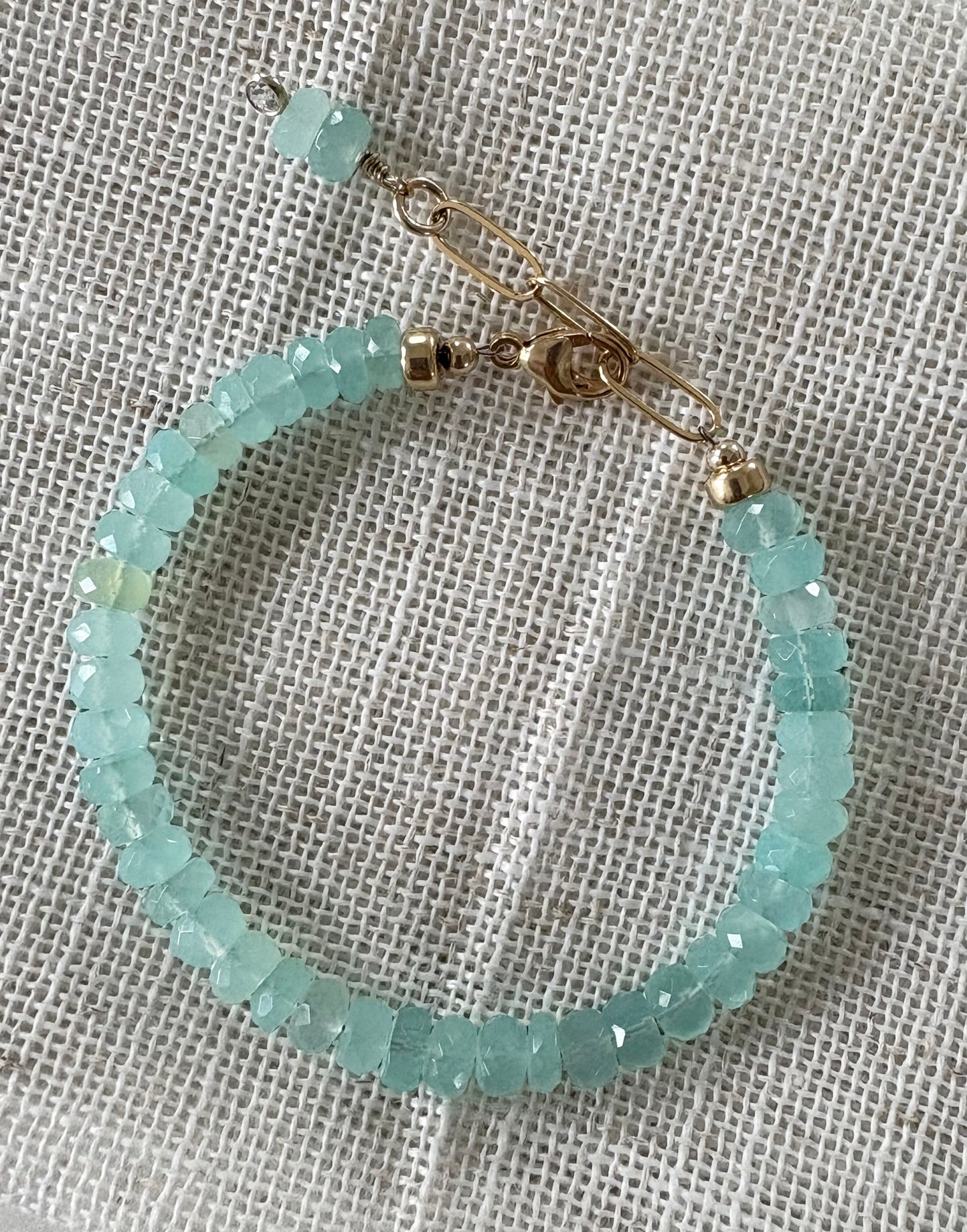 Aqua Chalcedony Gemstone Bracelet  image 0