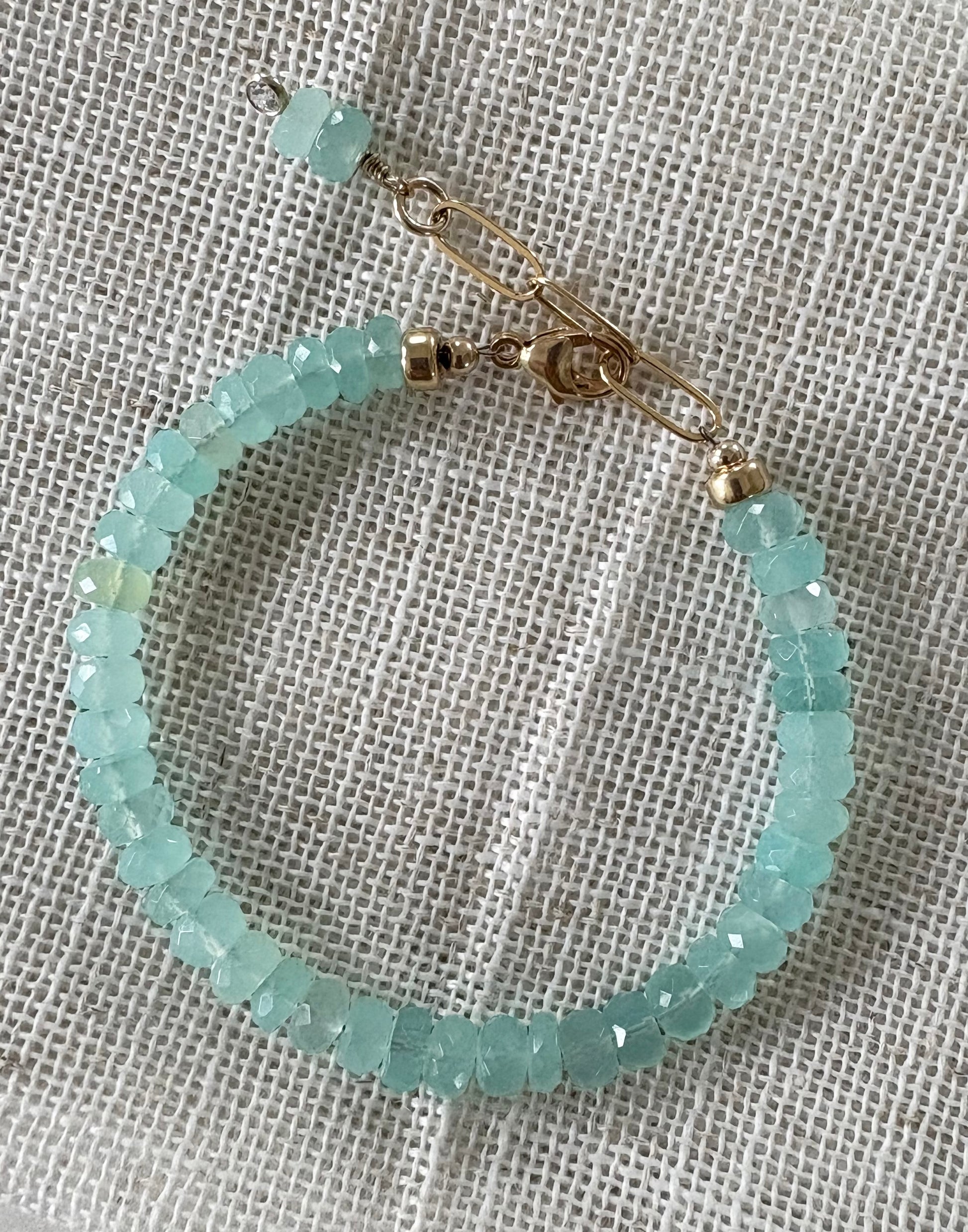 Aqua Chalcedony Gemstone Bracelet  image 0