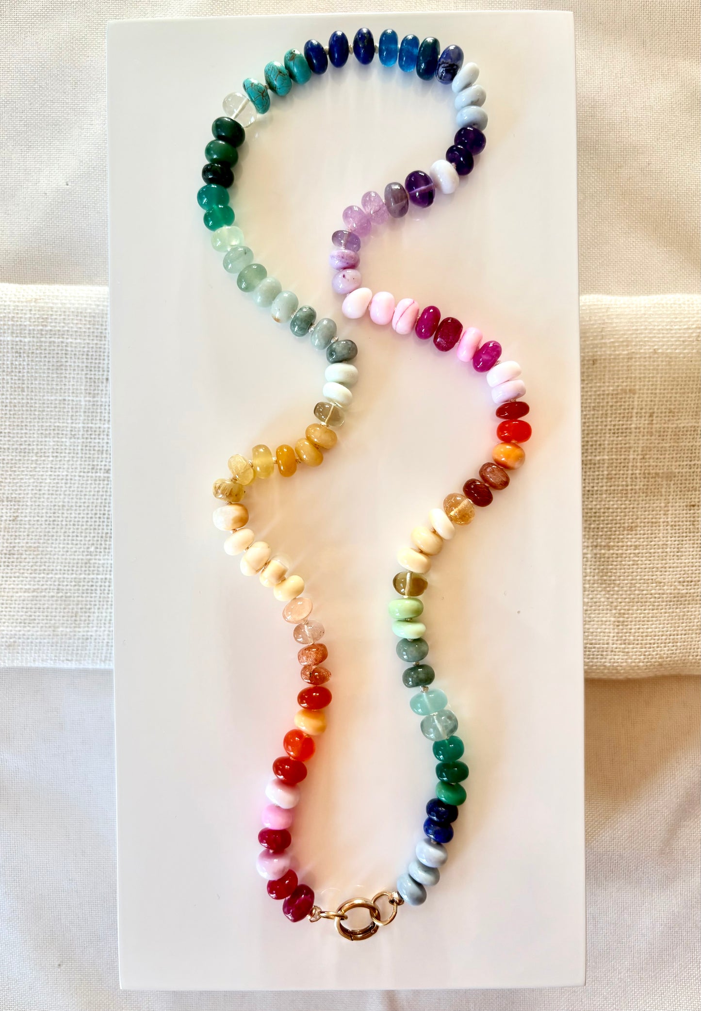 One of a Kind Candy Rainbow Gemstone Necklace