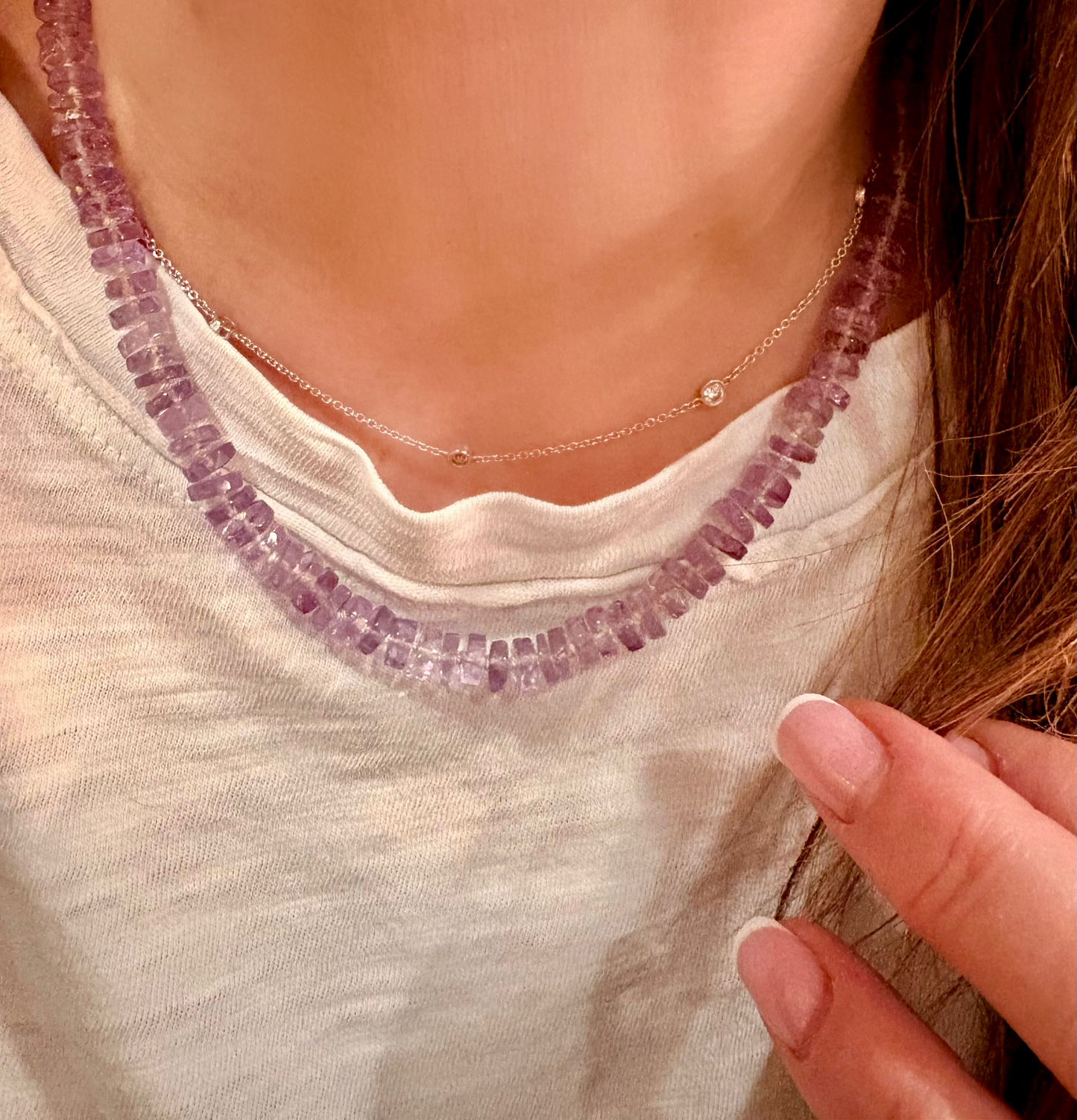 Amethyst Knotted Necklace  image 1