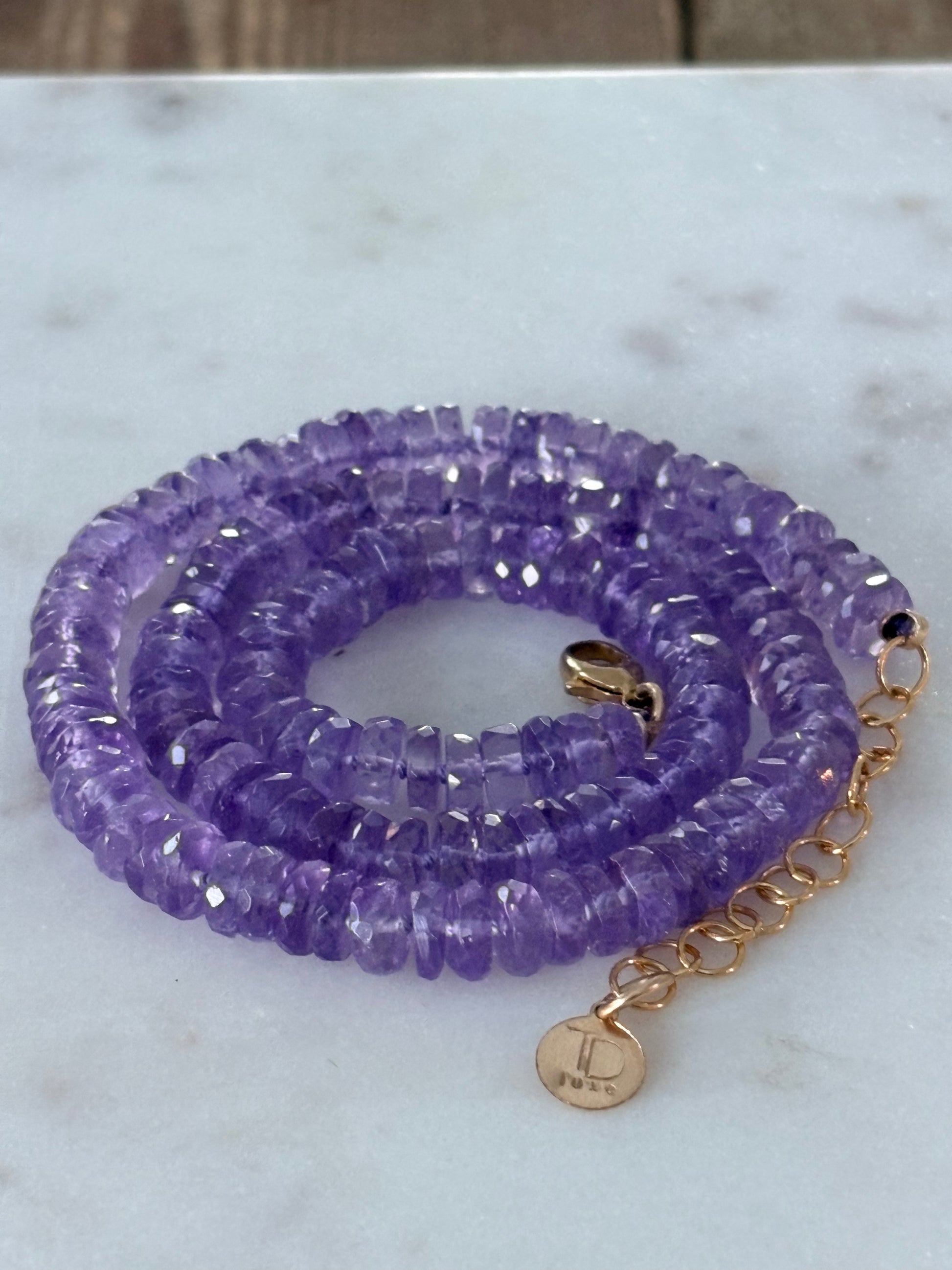 Deep Amethyst Knotted Gemstone Necklace image 2