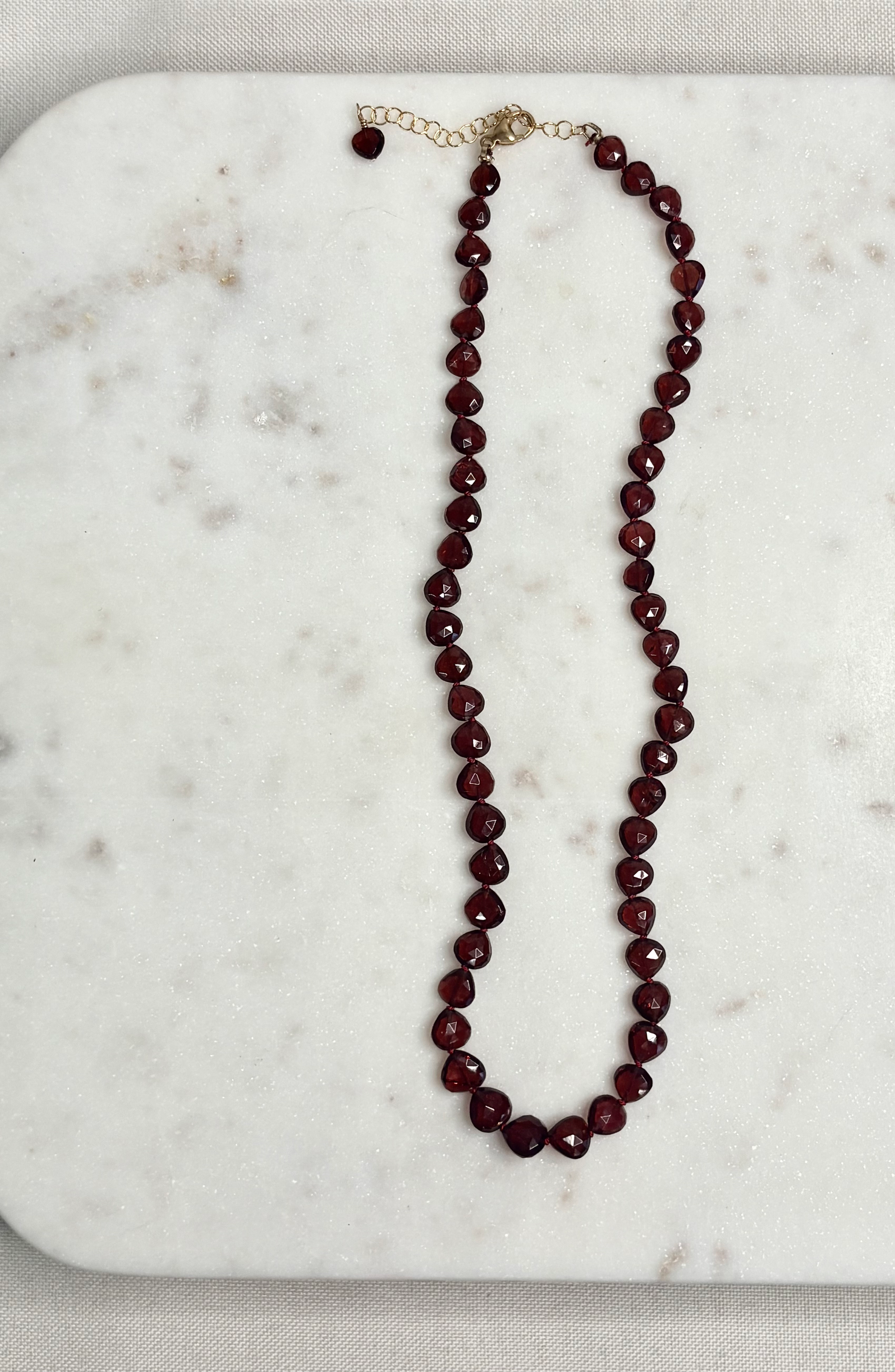 Garnet Heart Knotted Necklace  image 1