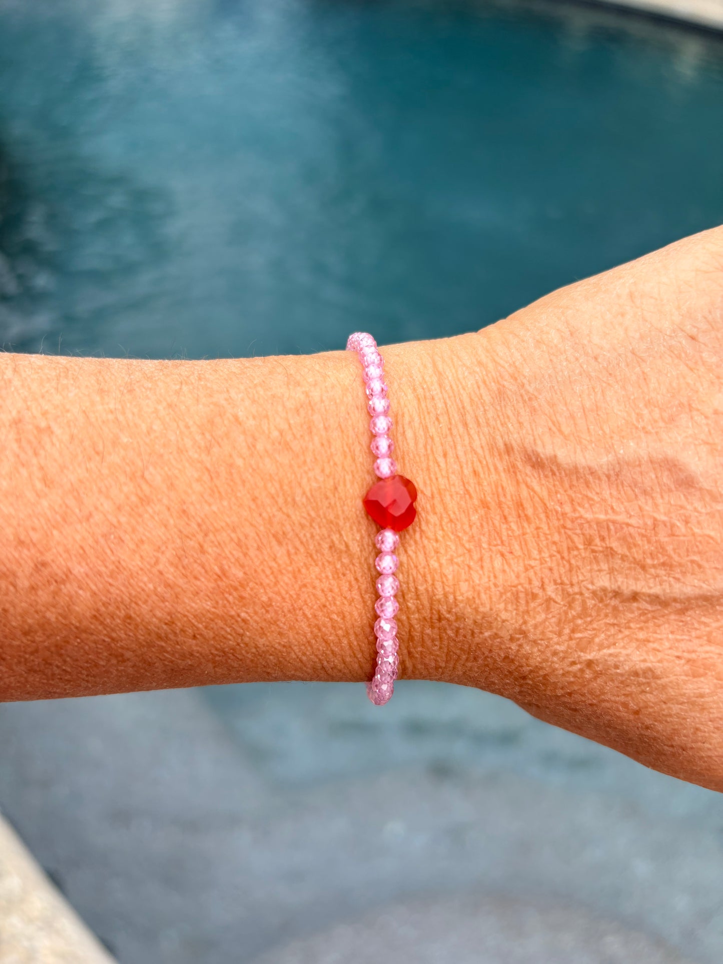 Pink Zircon & Carnelian Bracelet
