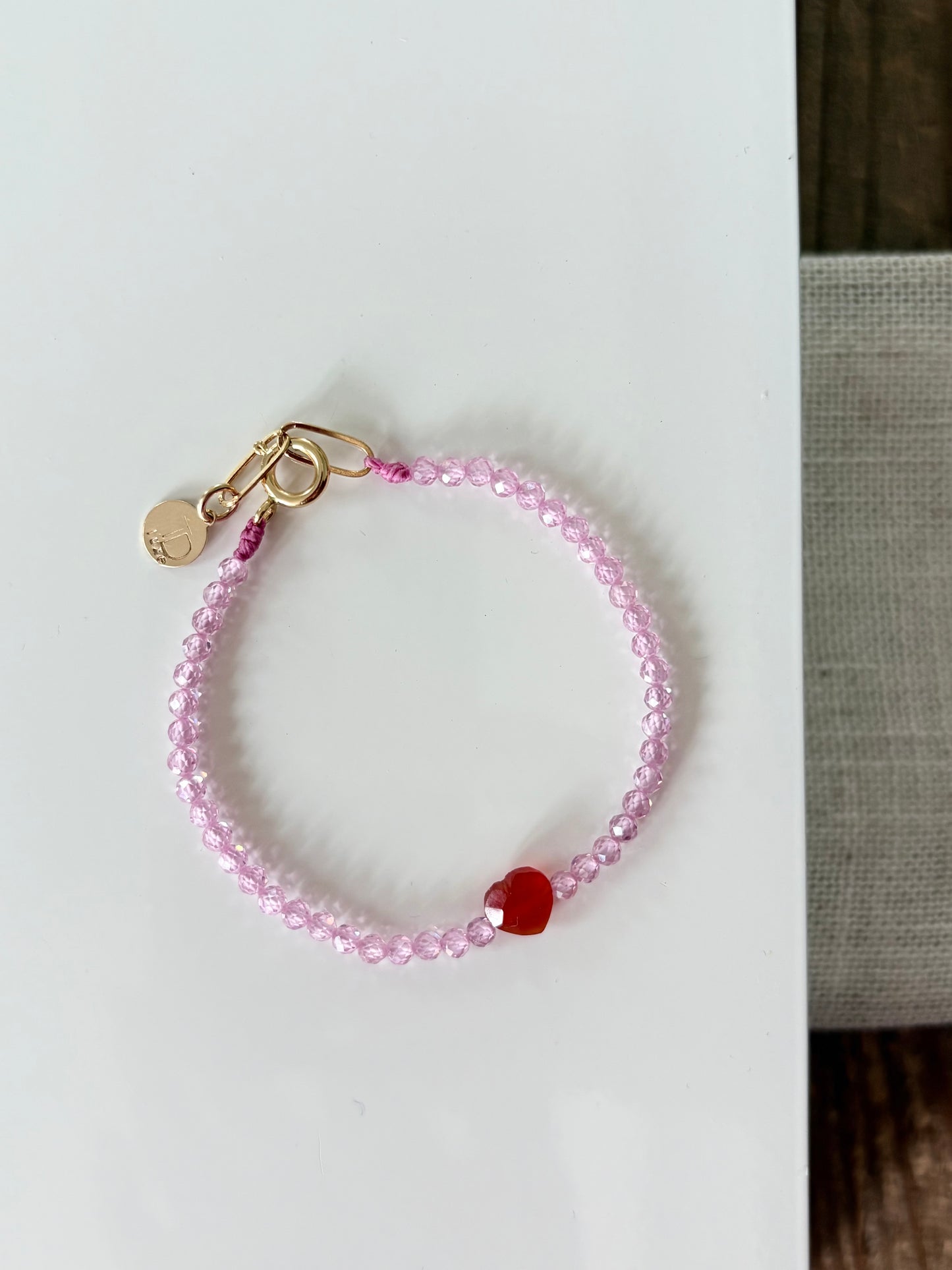 Pink Zircon & Carnelian Bracelet
