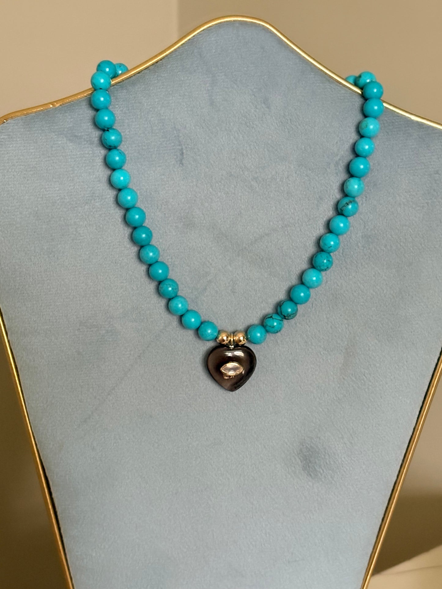 Turquoise & Smokey Quartz Necklace