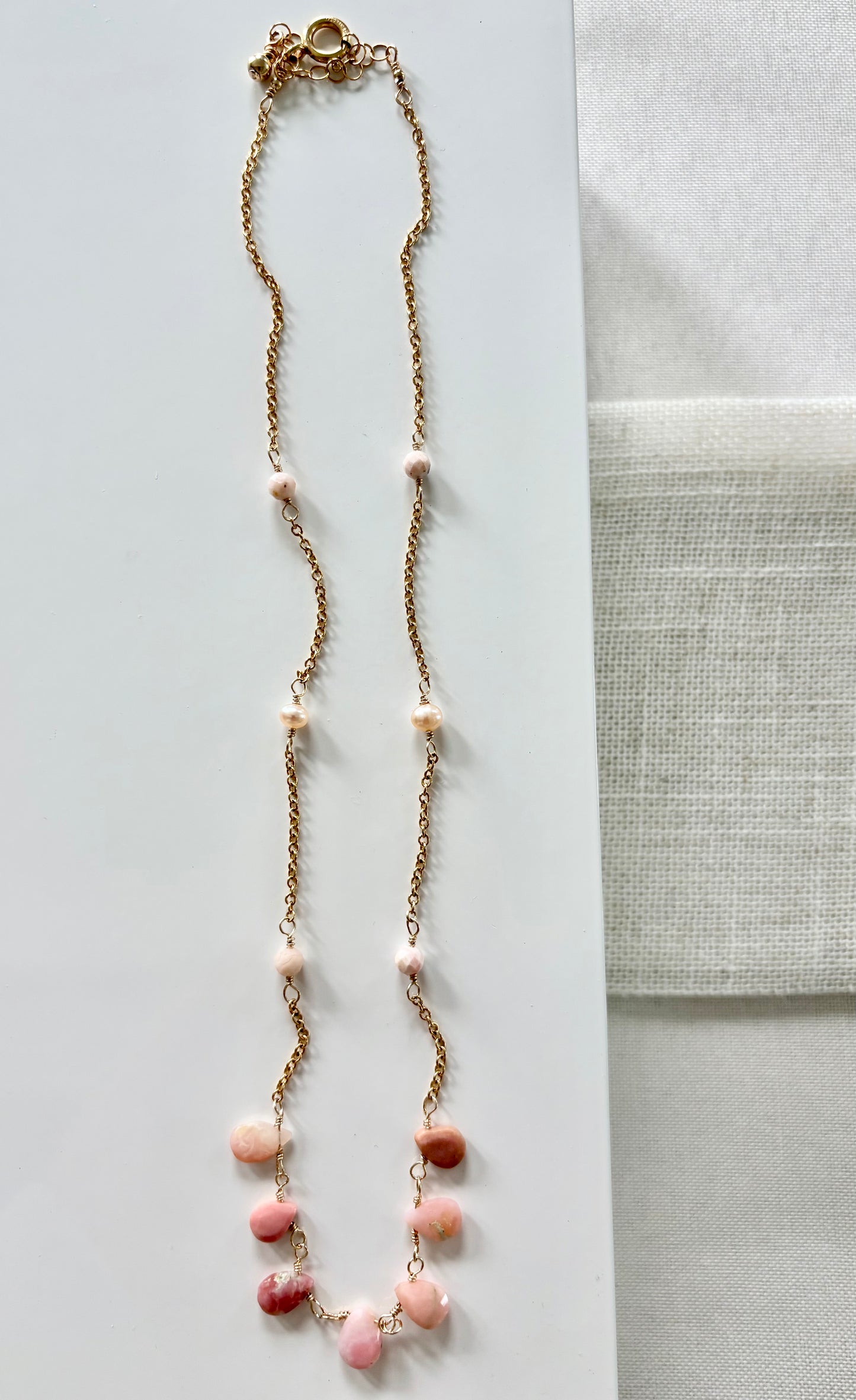 Pink Opal Rosette Necklace