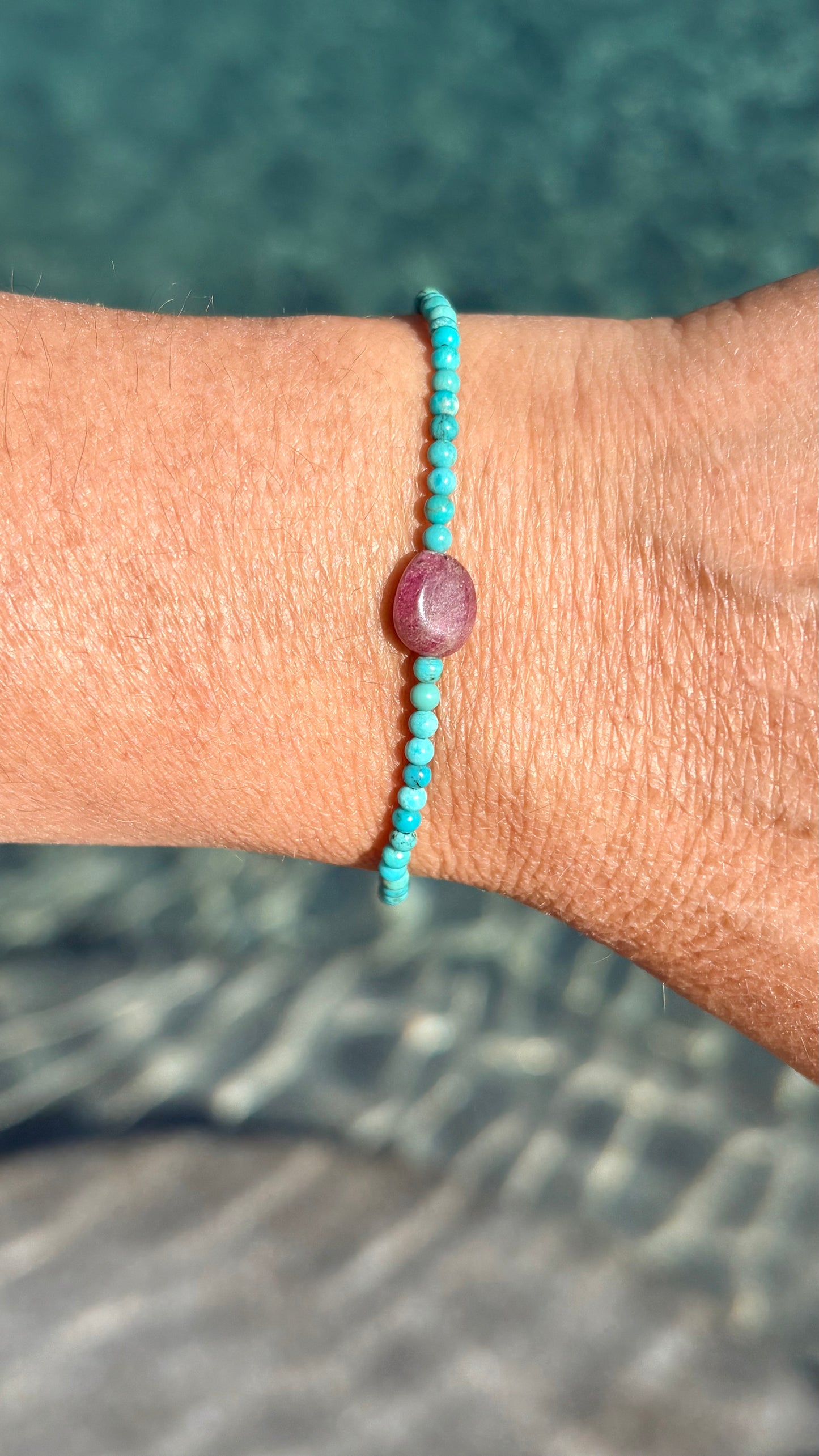 Turquoise & Tourmaline Gemstone Bracelet