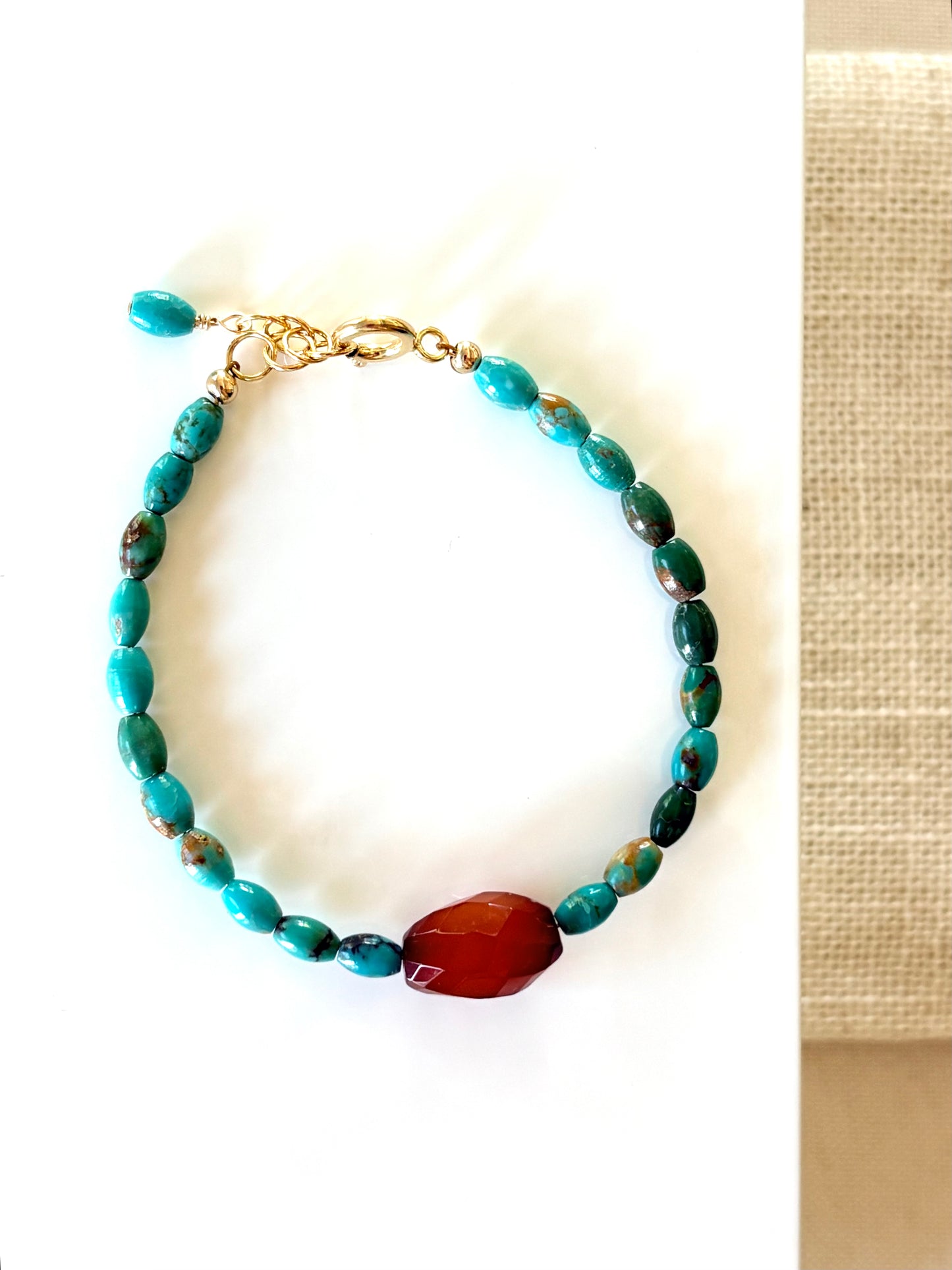 Turquoise & Carnelian Bracelet