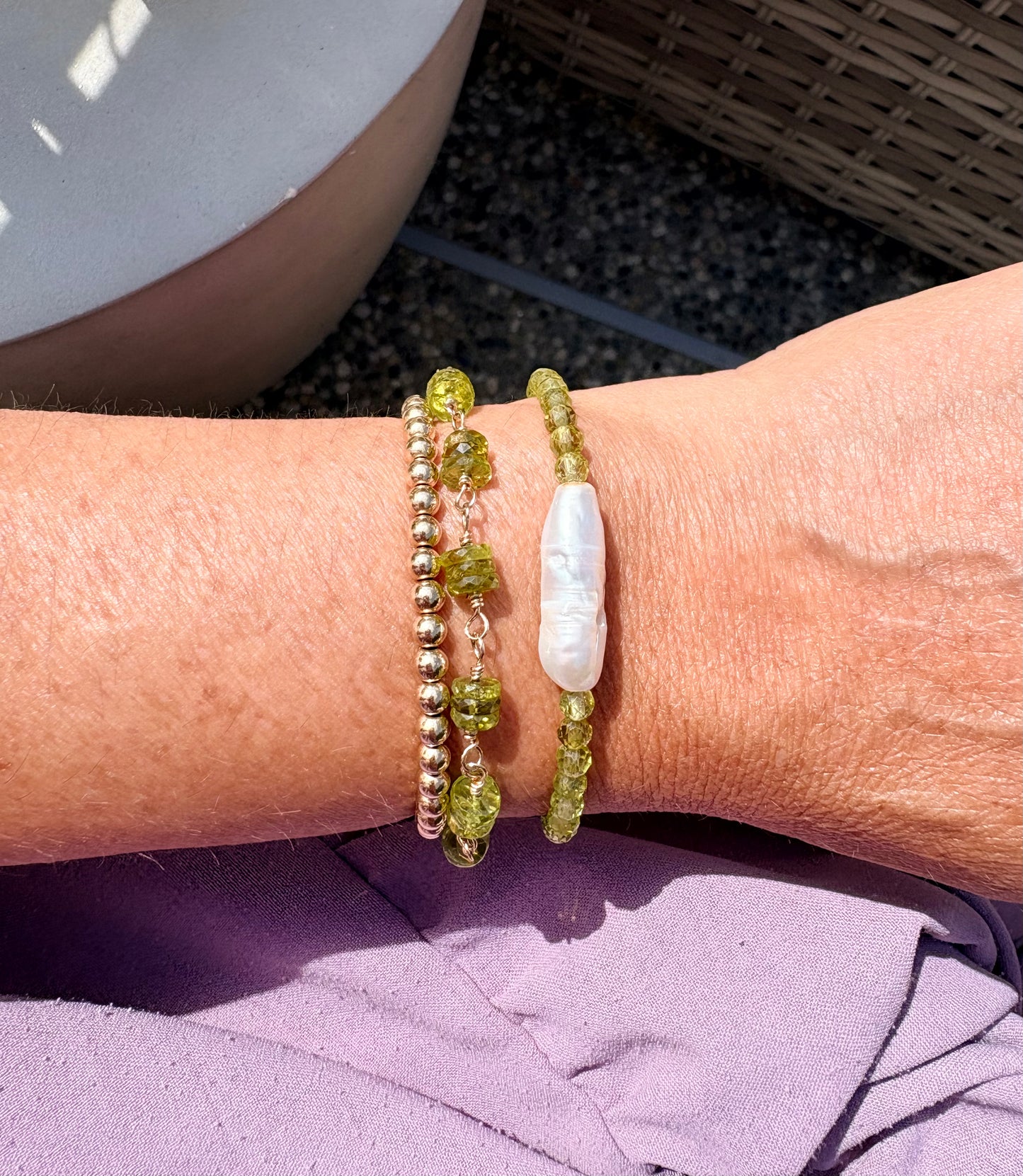 Peridot & Pearl Bracelet