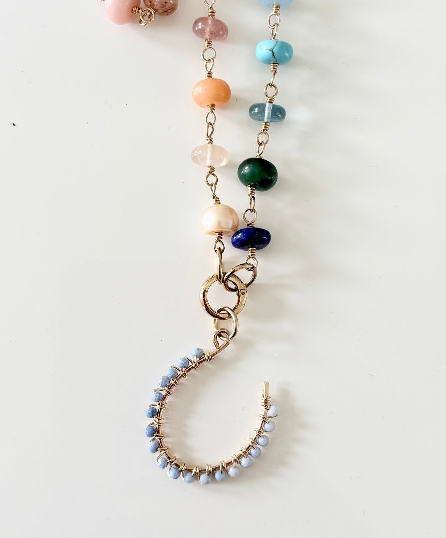 Opal Horseshoe Charm