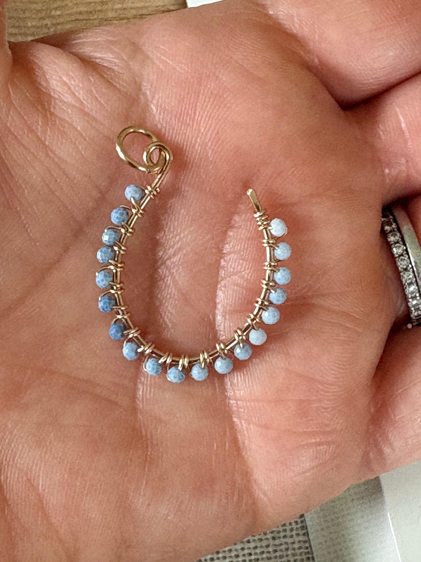 Opal Horseshoe Charm