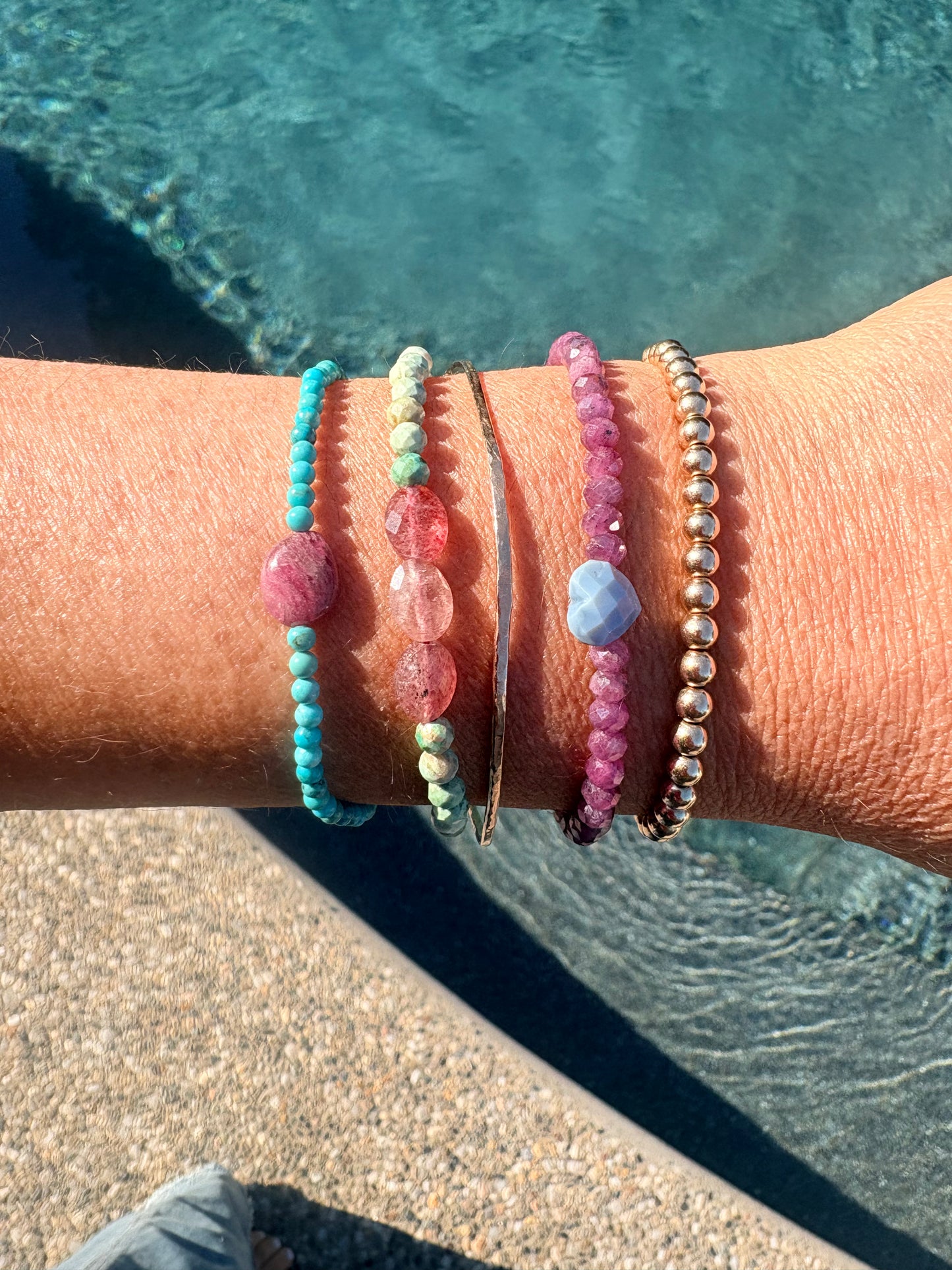 Peruvian Turquoise & Tourmaline Bracelet