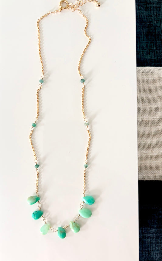 Chrysoprase Rosette Necklace