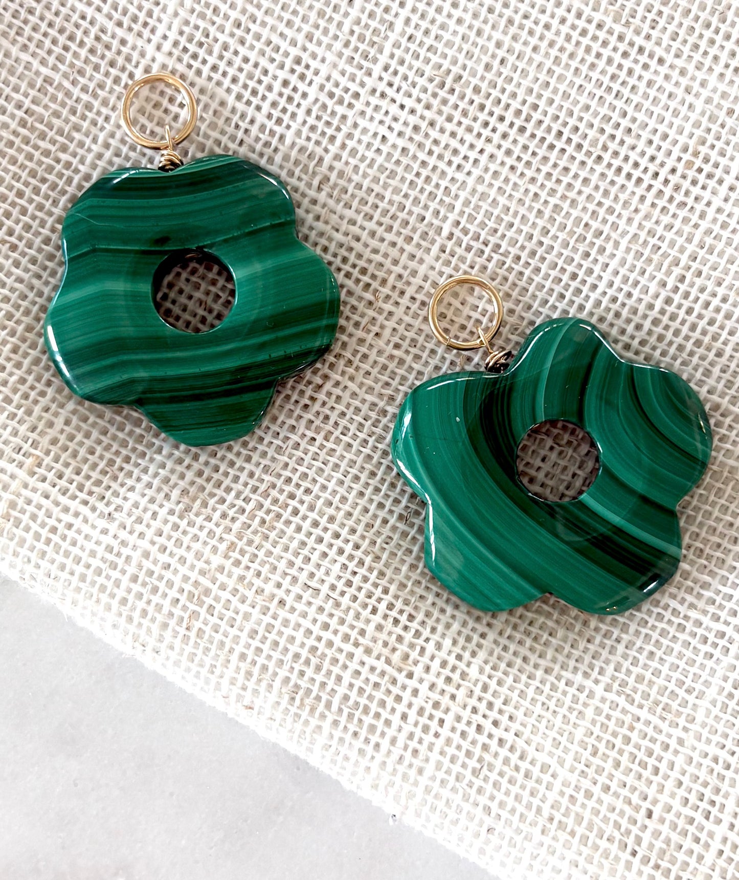 Malachite Clover Charm
