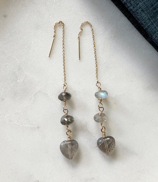 Bastille Labradorite Threader Earrings