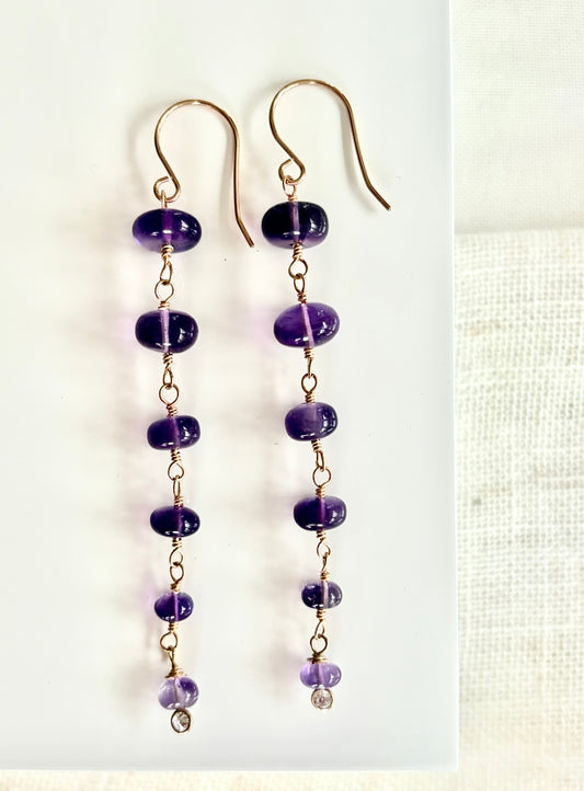 Sangria Amethyst Duster Earrings