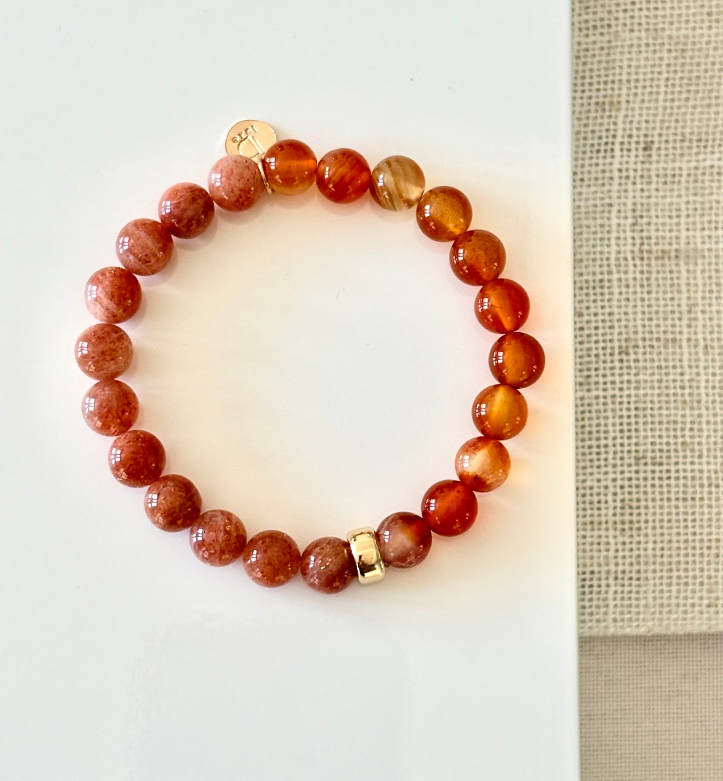 Carnelian & Sunstone Bracelet