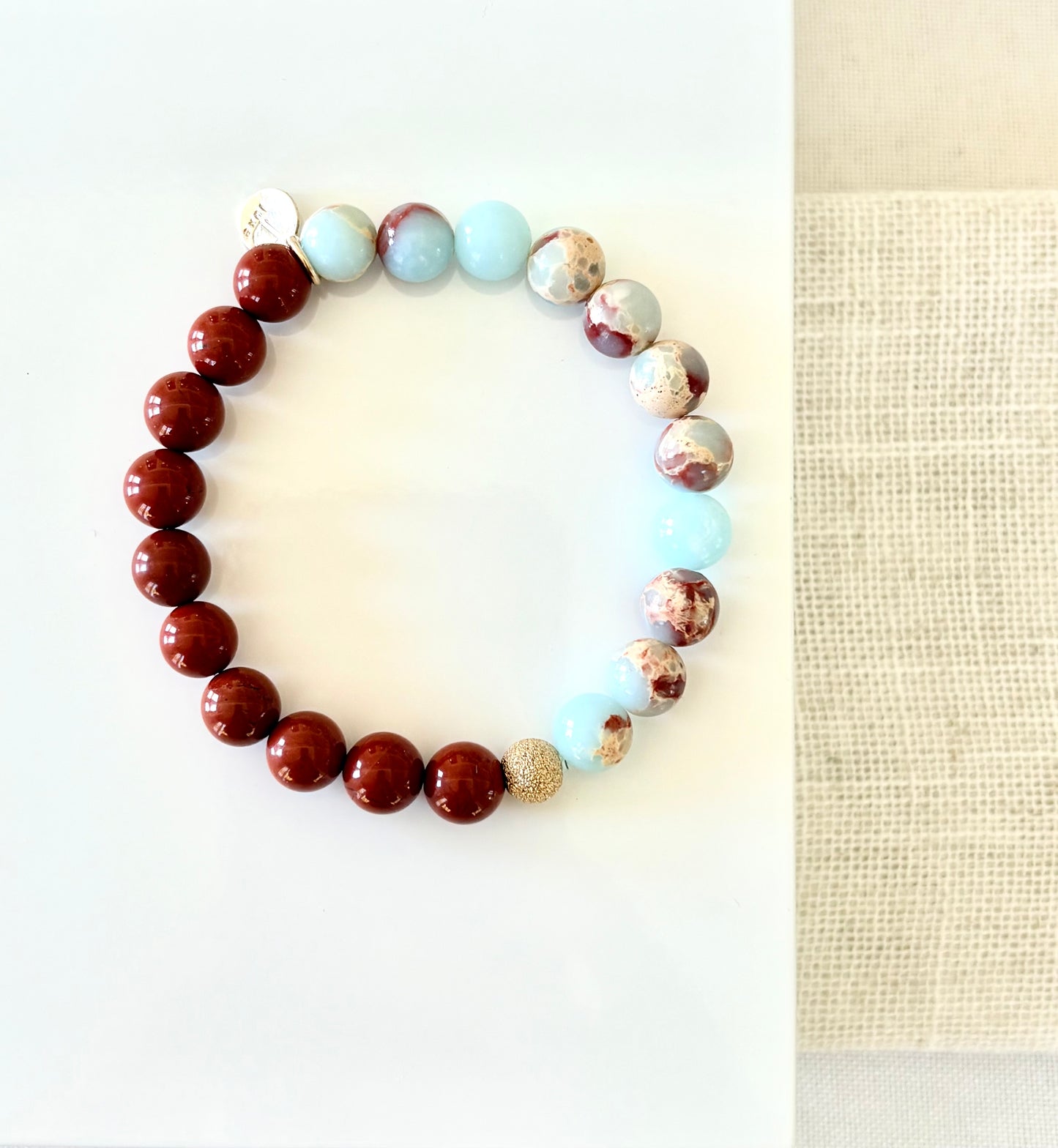 Sea Sediment Jasper & Red Jasper Bracelet
