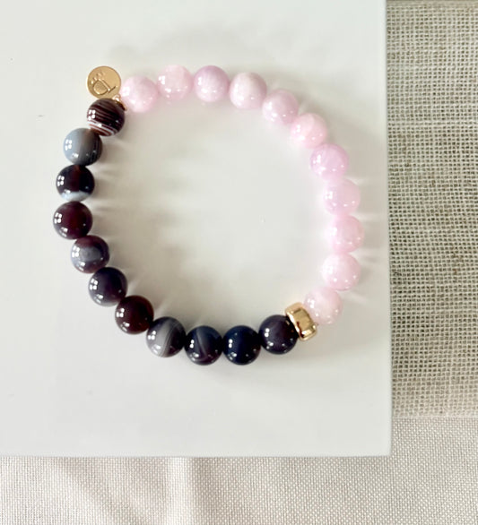 Botswana Agate & Kunzite Bracelet