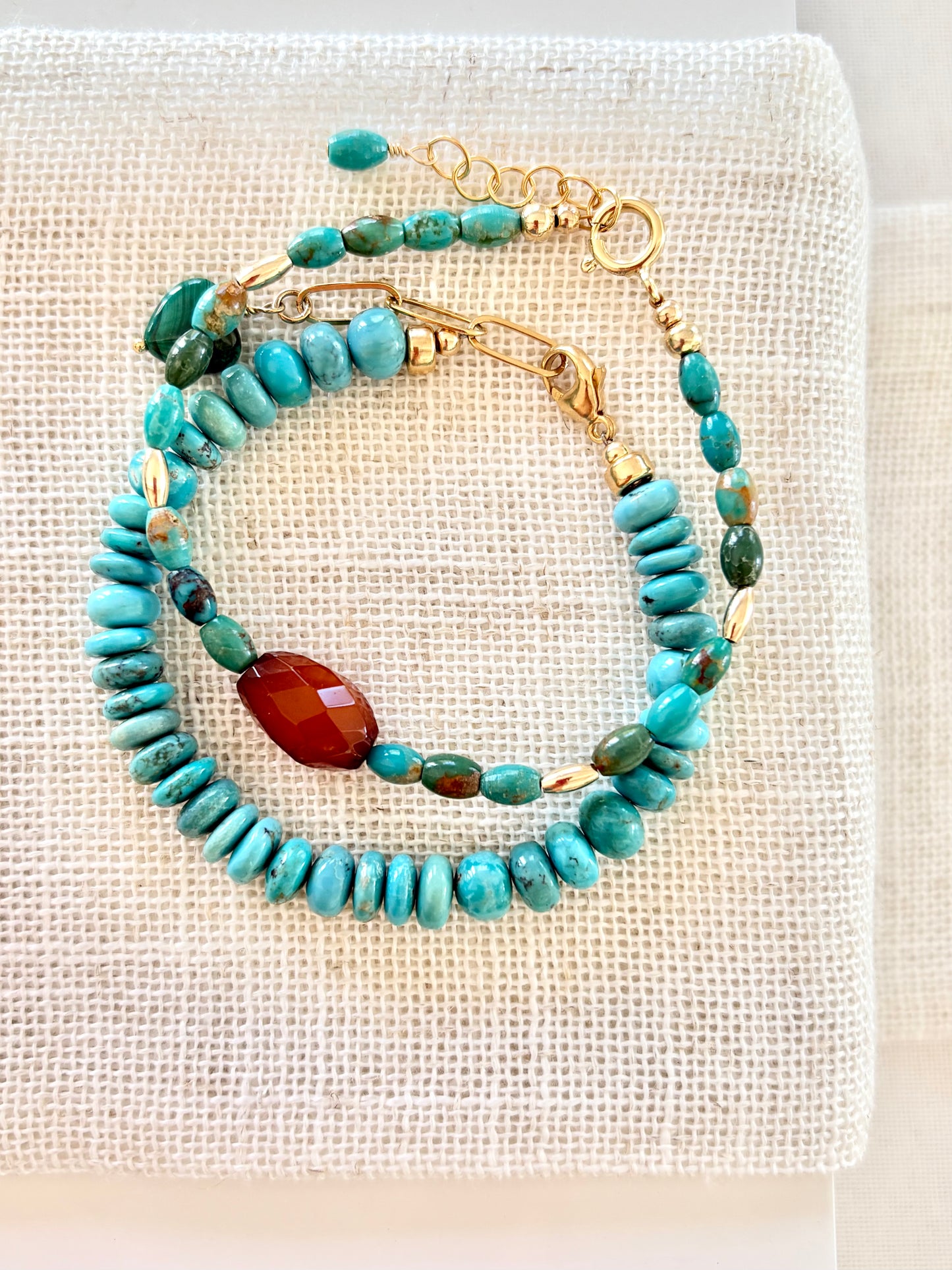 Turquoise & Carnelian Bracelet