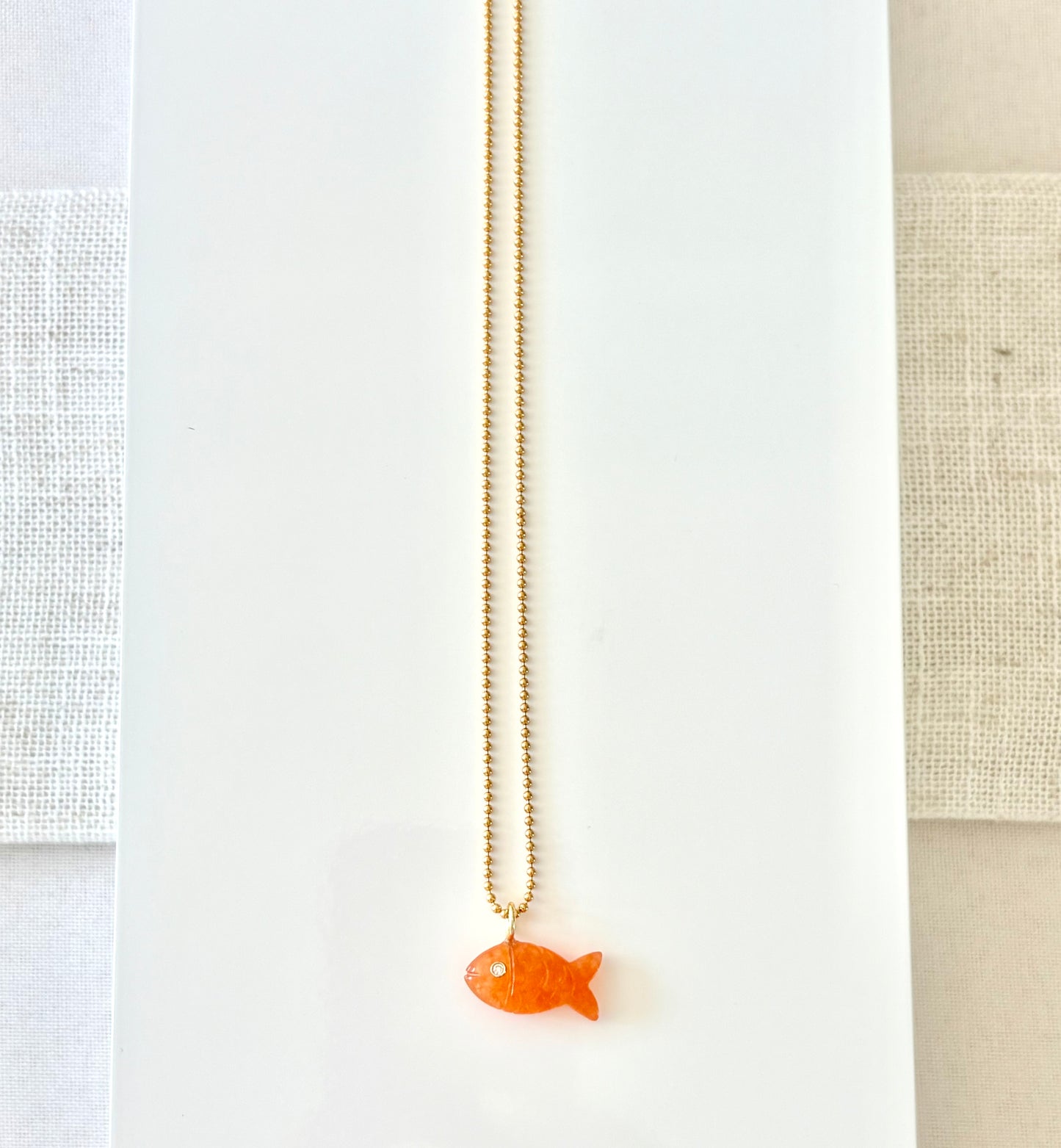 Carnelian Fish Necklace