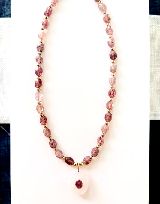 Tourmaline & Rose Quartz Necklace
