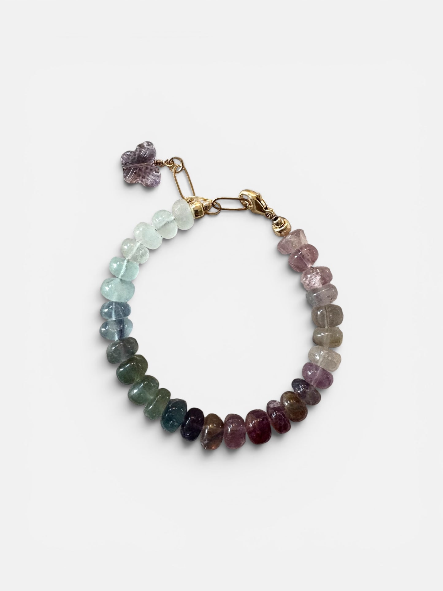 Fluorite Butterfly Gemstone Bracelet