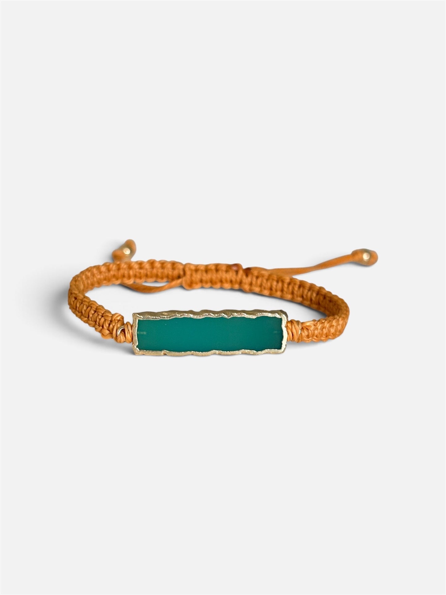 Chalcedony Cord Bar Bracelet