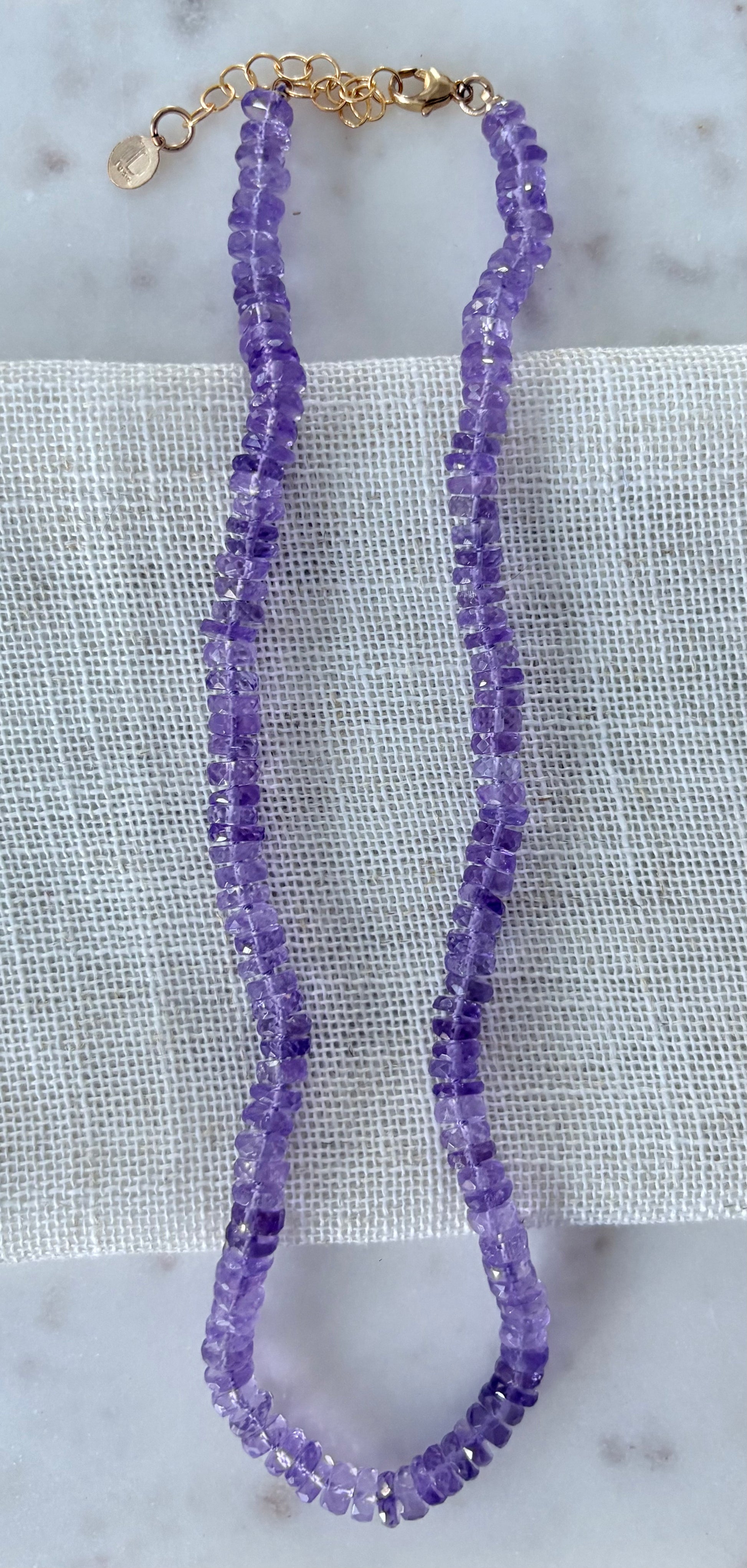 Deep Amethyst Knotted Gemstone Necklace image 0