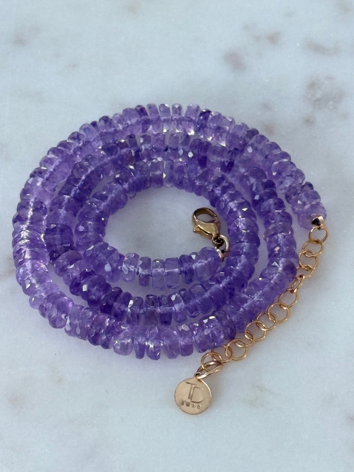 Deep Amethyst Knotted Gemstone Necklace image 1