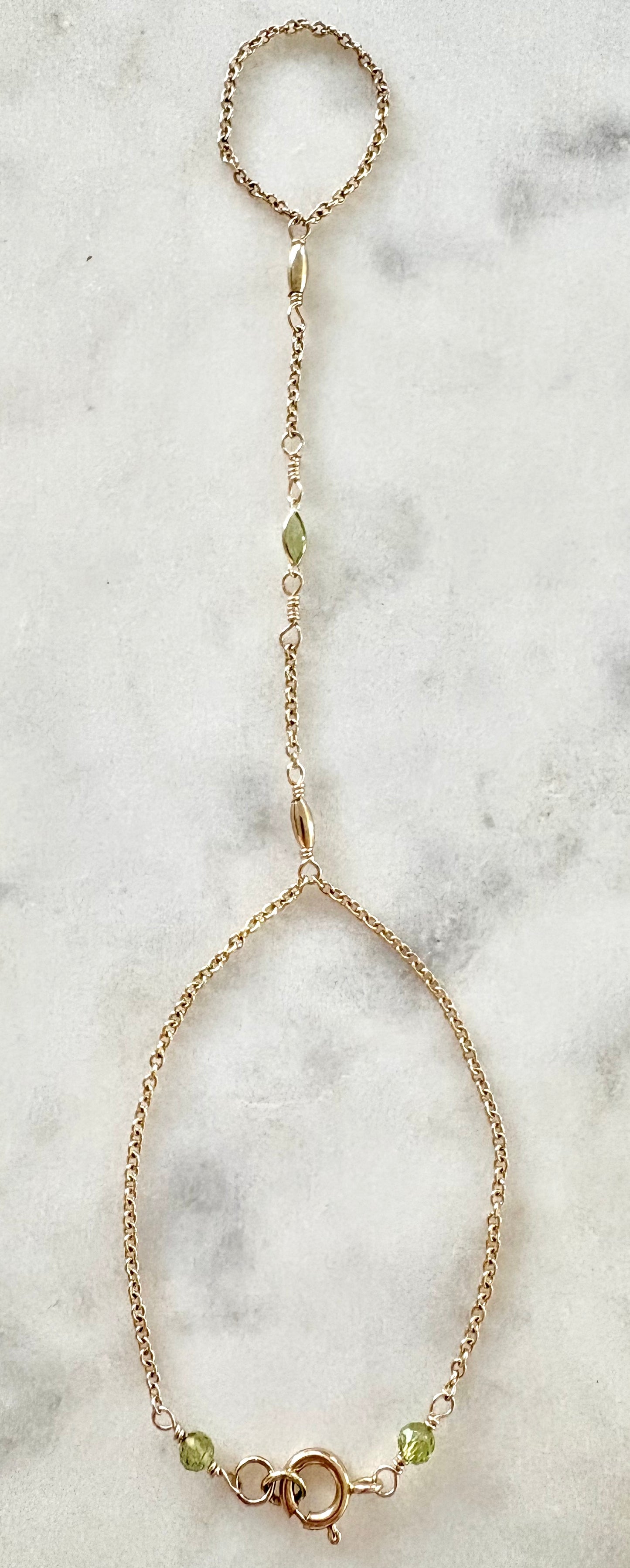 Birthstone Hand Chain Bracelet  image 0