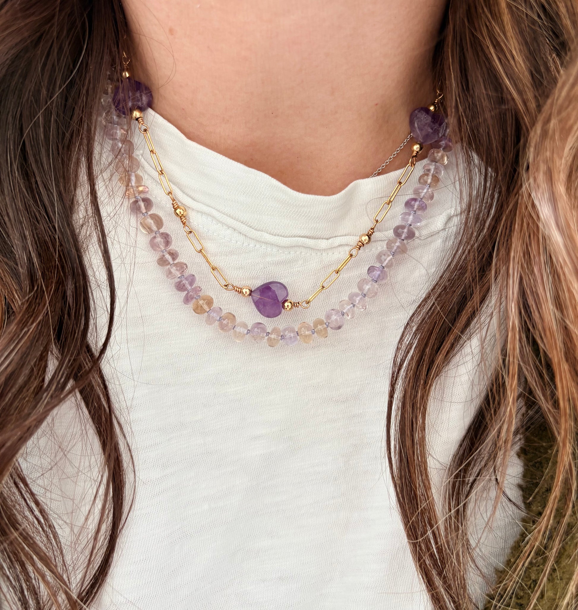 Ametrine knotted Gemstone Necklace  image 1